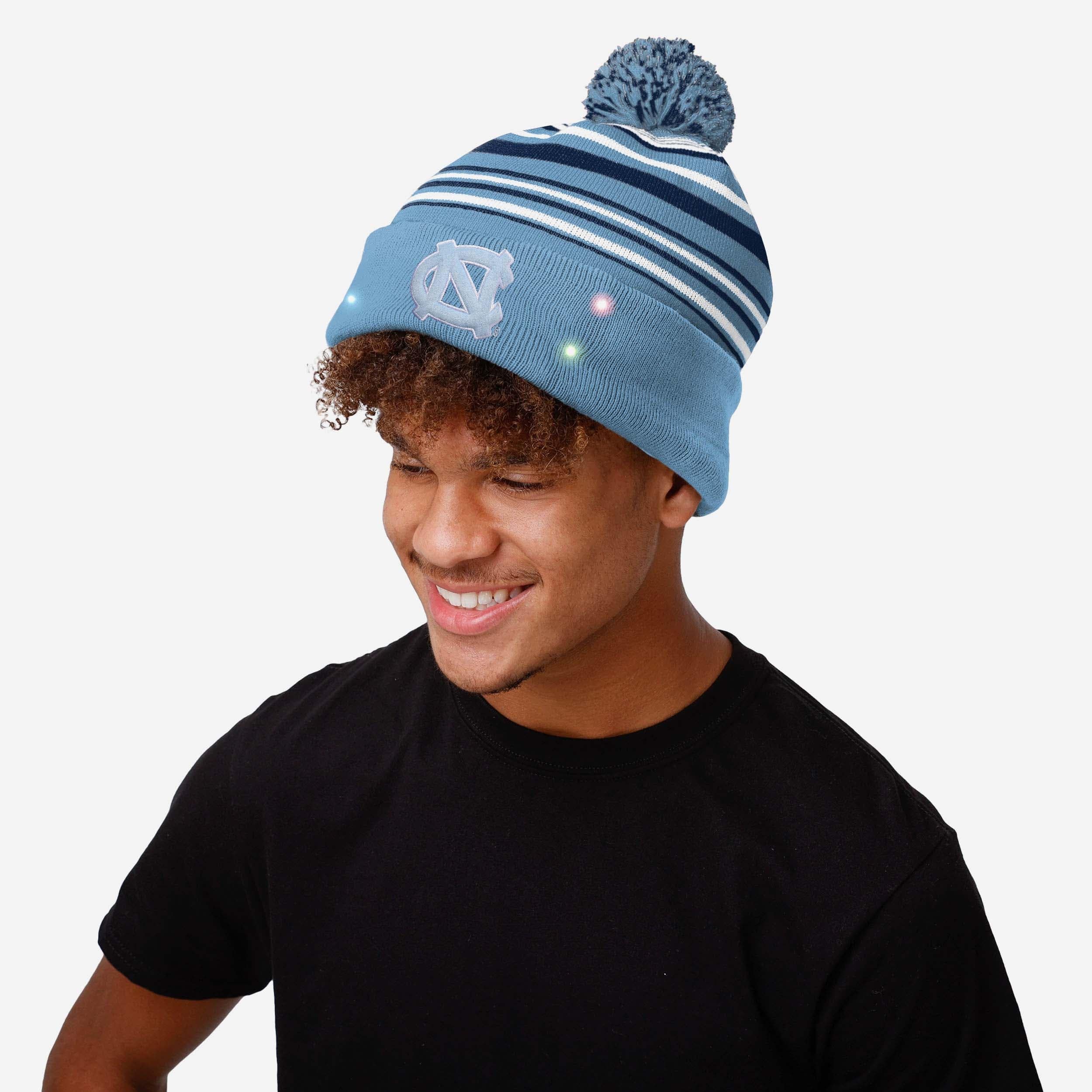 North Carolina Tar Heels Horizontal Stripe LED Light-Up Beanie - Show Your Team Spirit!