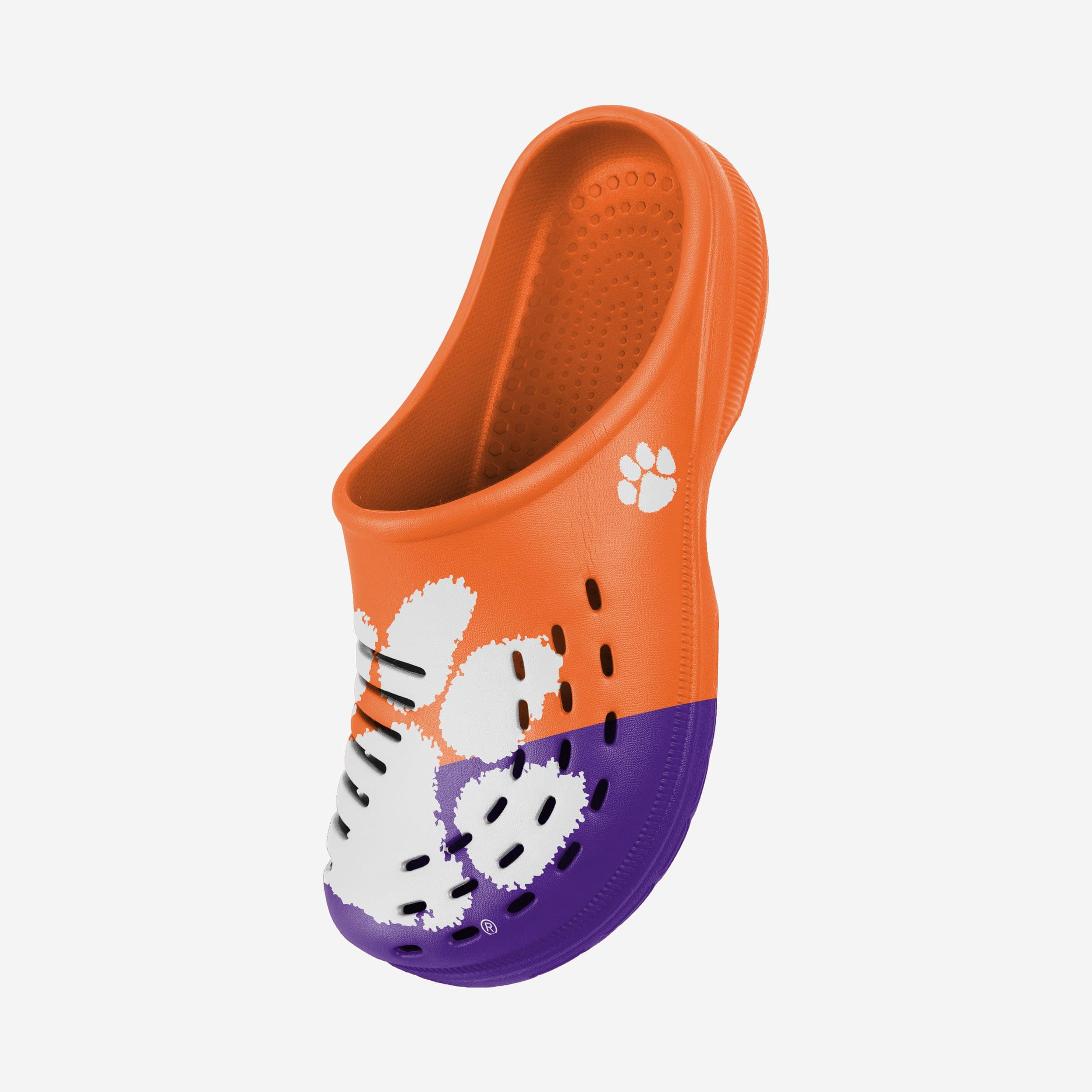 Stylish Clemson Tigers Colorblock Big Logo Clogs