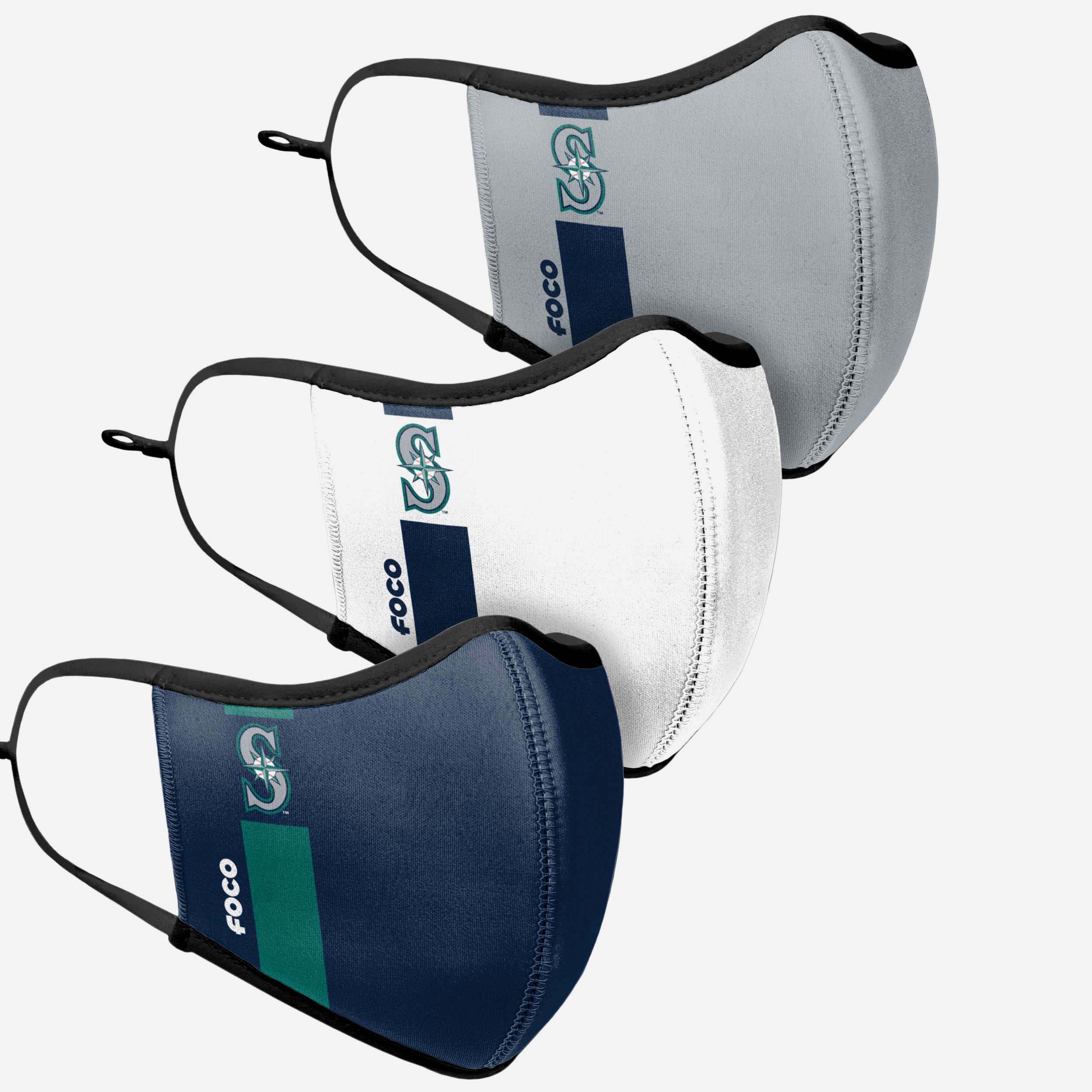 Seattle Mariners 3-Pack Sporty Face Covers - Show Your Team Spirit!