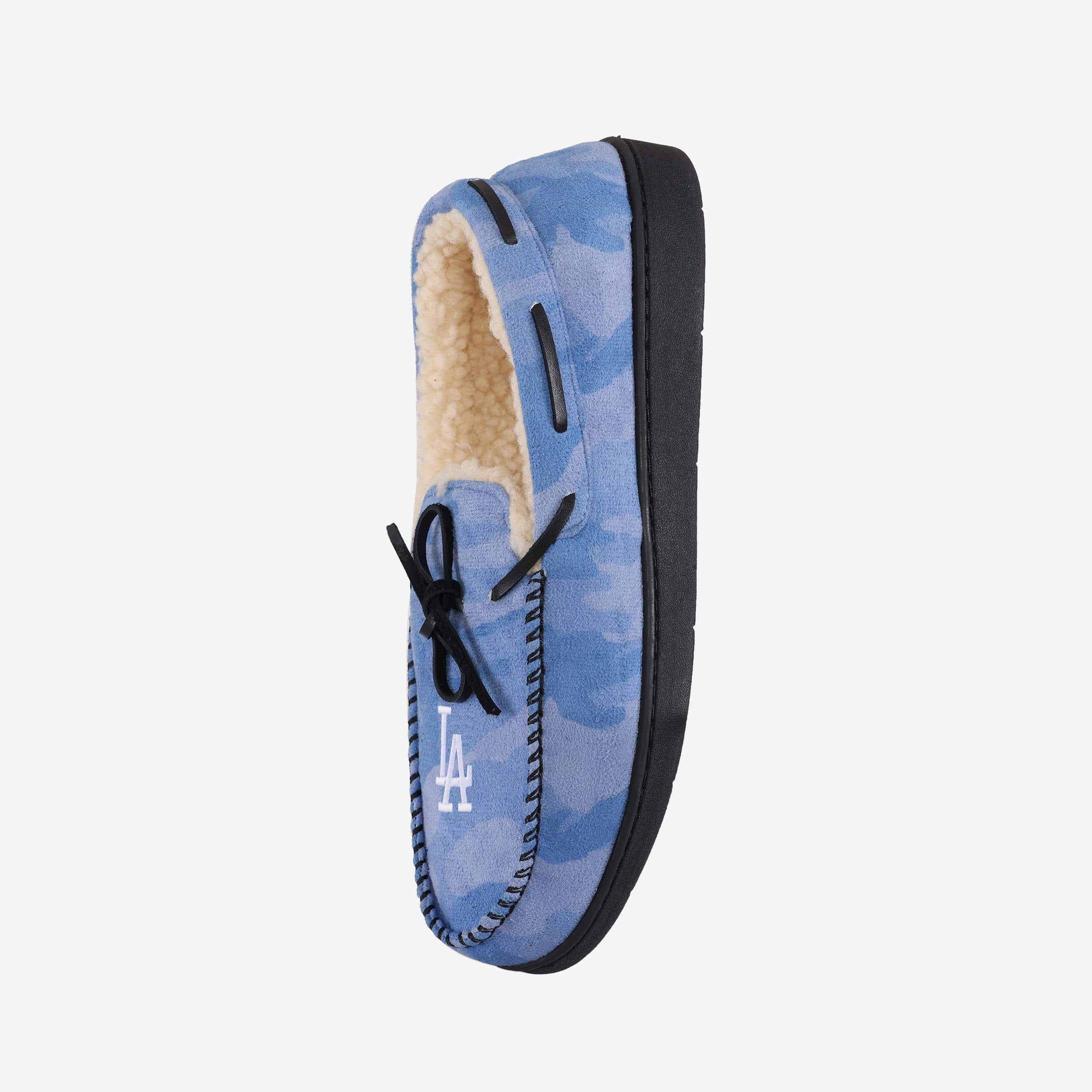 Los Angeles Dodgers Printed Camo Moccasin Slippers - Show Your Team Spirit!