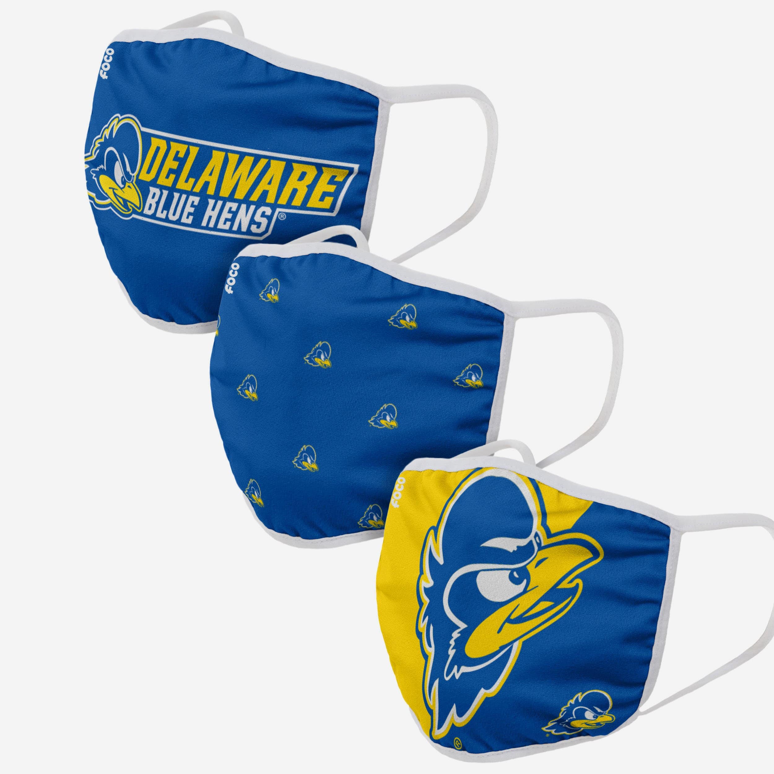 Delaware Fightin' Blue Hens 3-Pack Face Covers - Show Your Team Spirit!