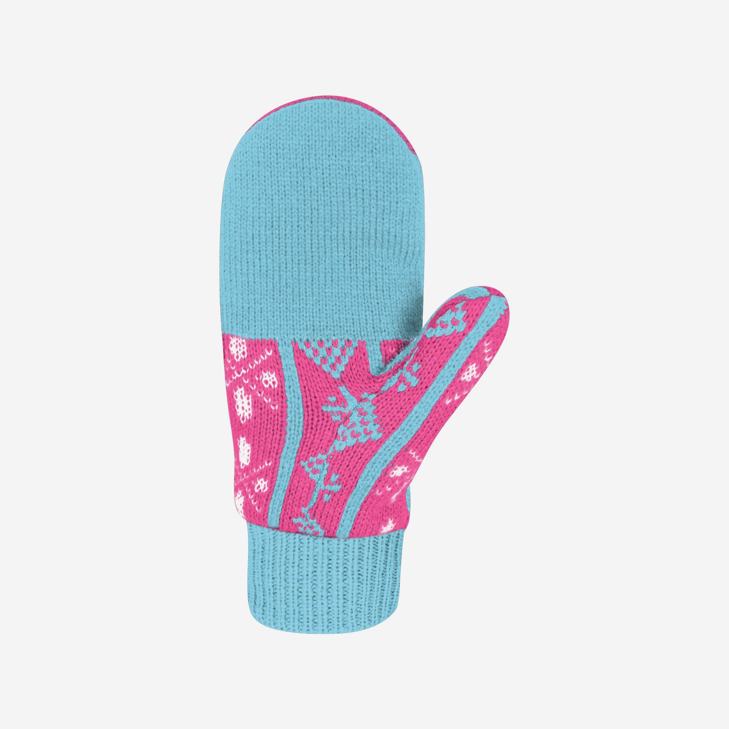 Stylish Blue & Pink Winter Mittens