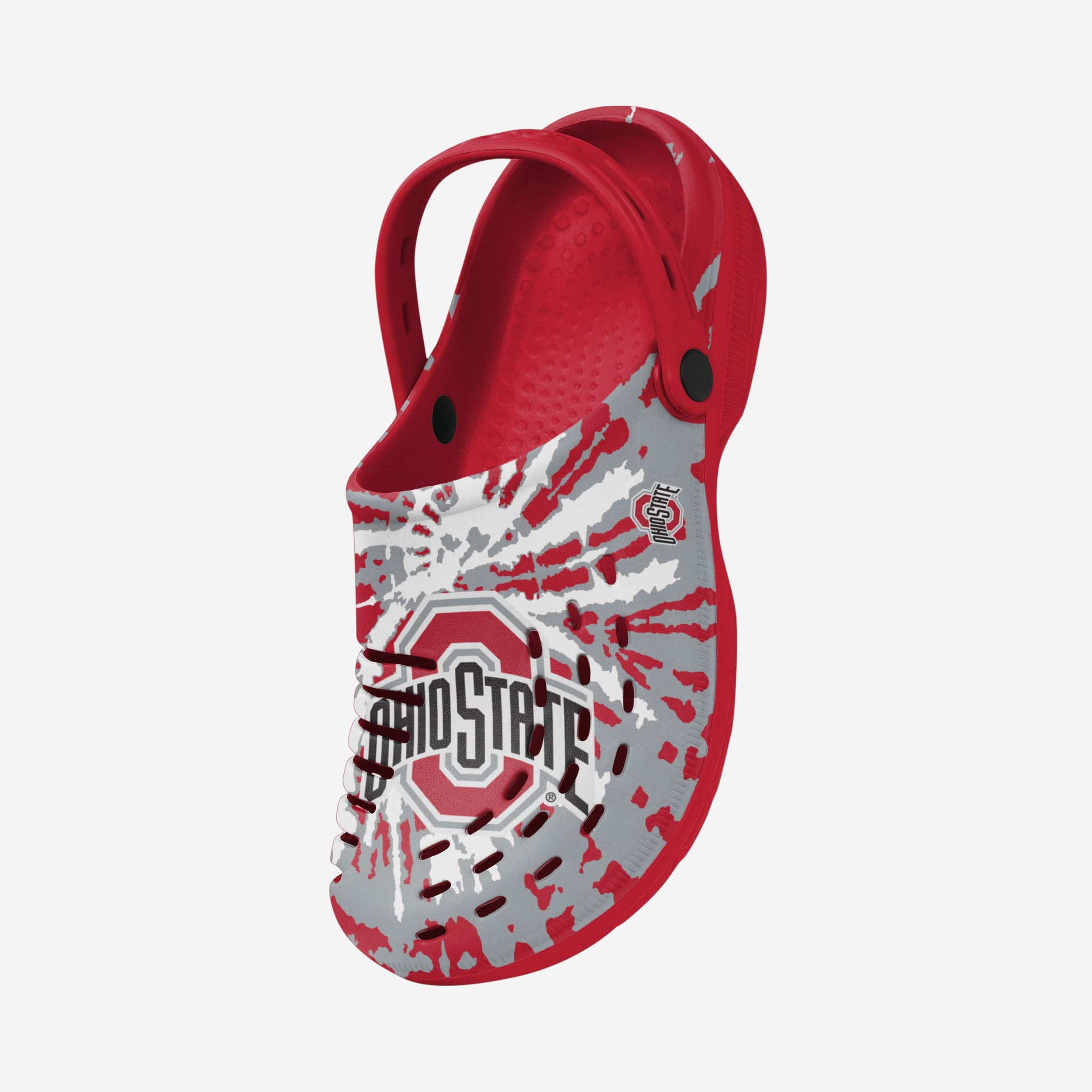 Groovy Ohio State Buckeyes Tie - Dye Clogs with Straps