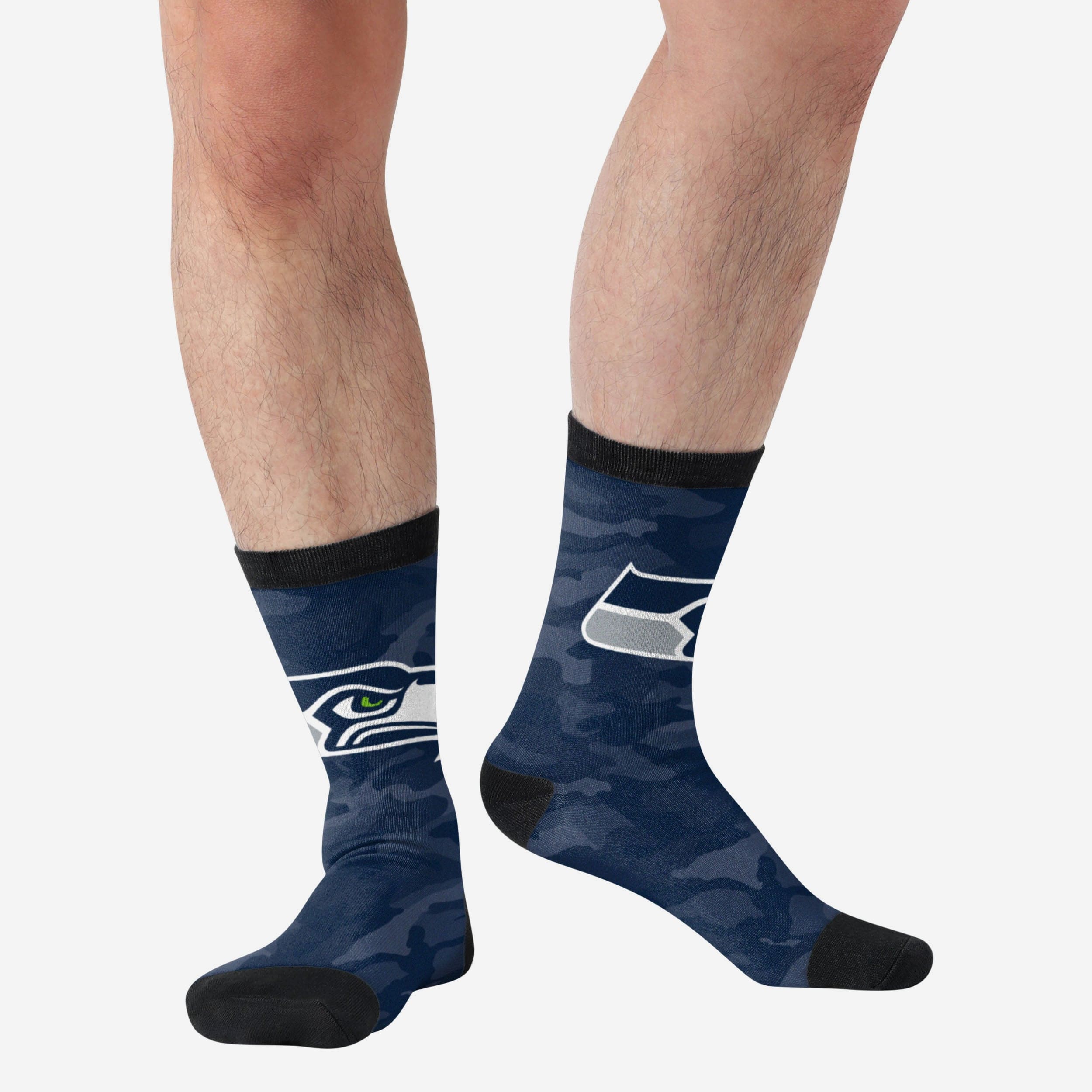 Cool Seattle Seahawks Printed Camo Socks - Show Your Team Spirit!