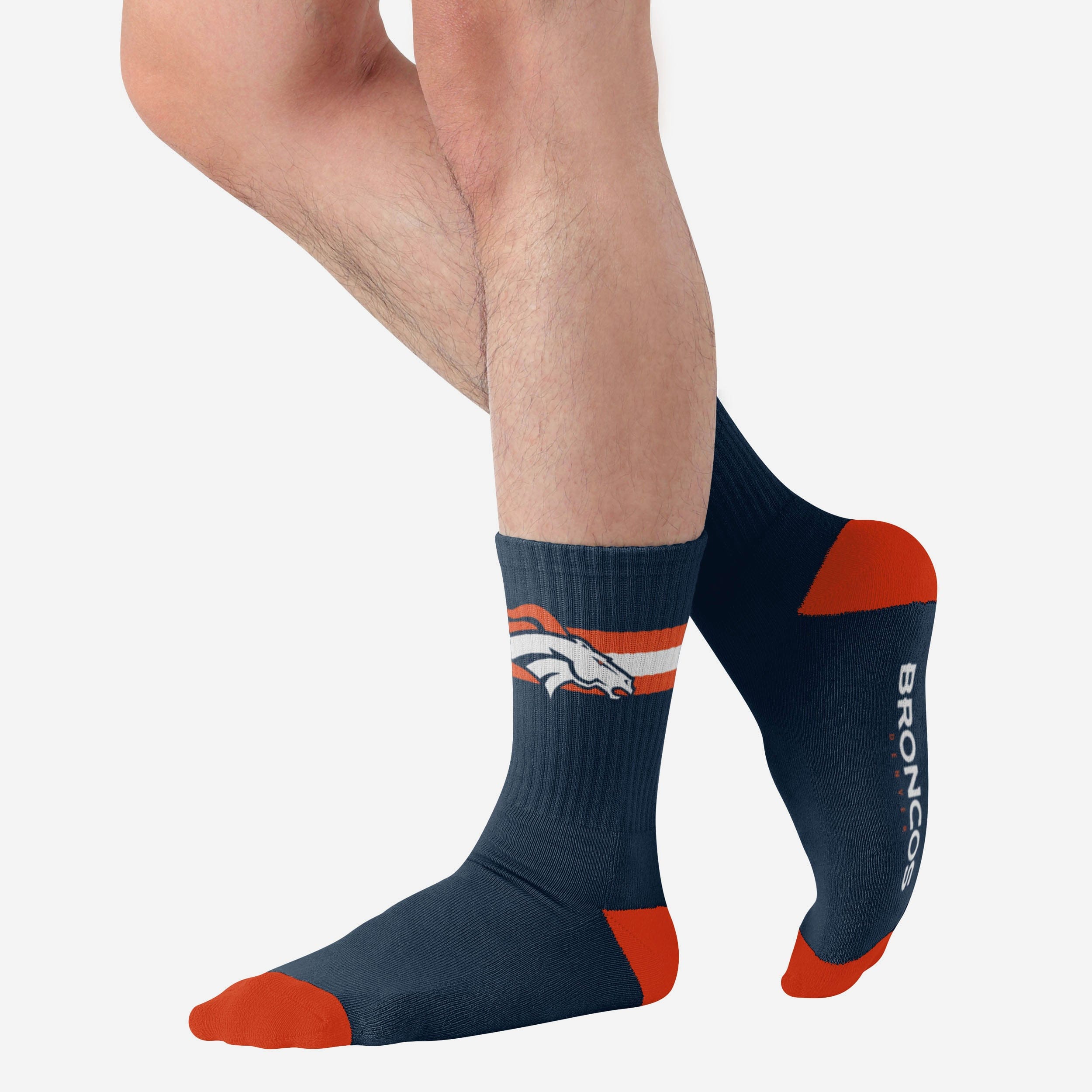 Denver Broncos Stylish Team Stripe Crew Socks - Show Your Team Spirit!