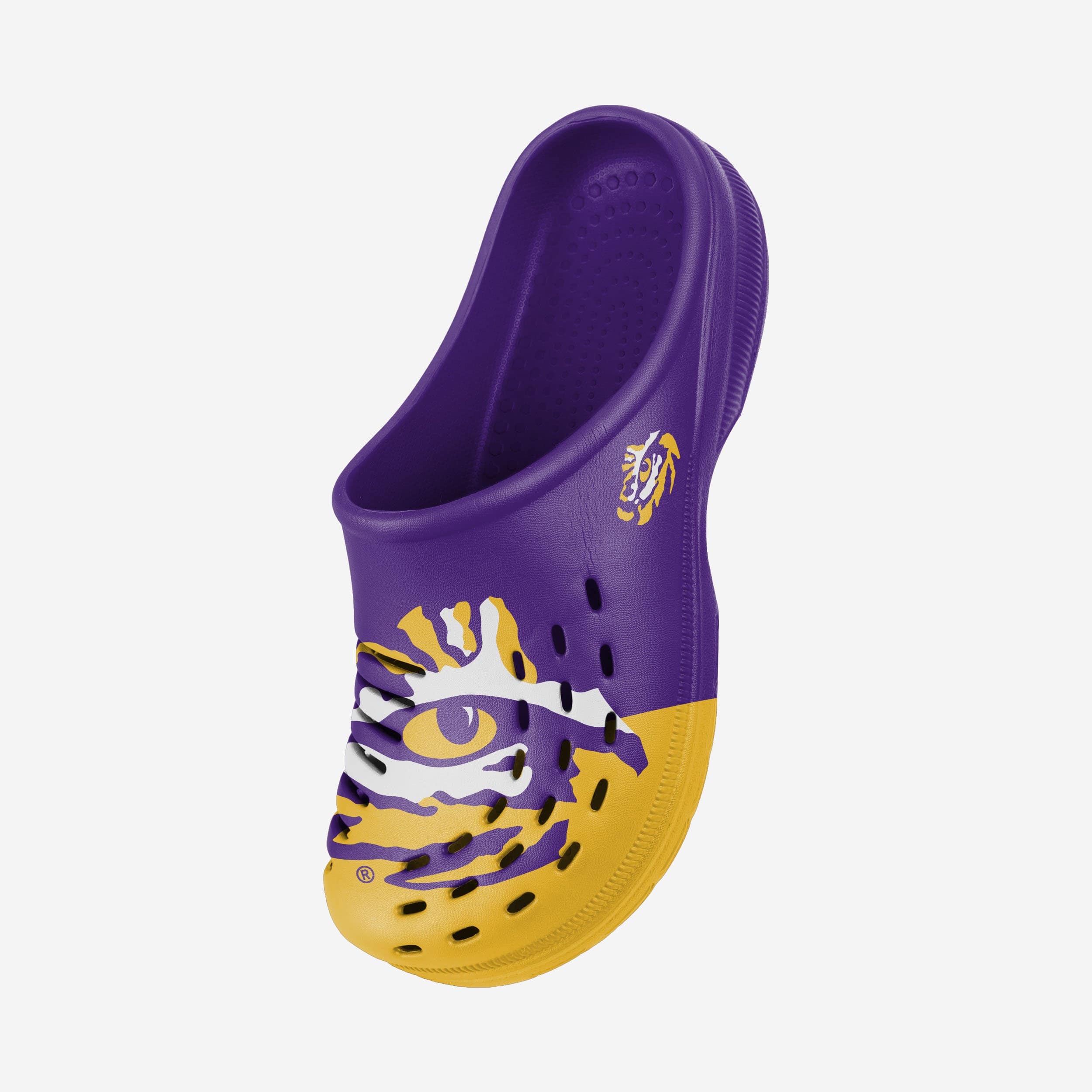 LSU Tigers Stylish Colorblock Big Logo Clogs