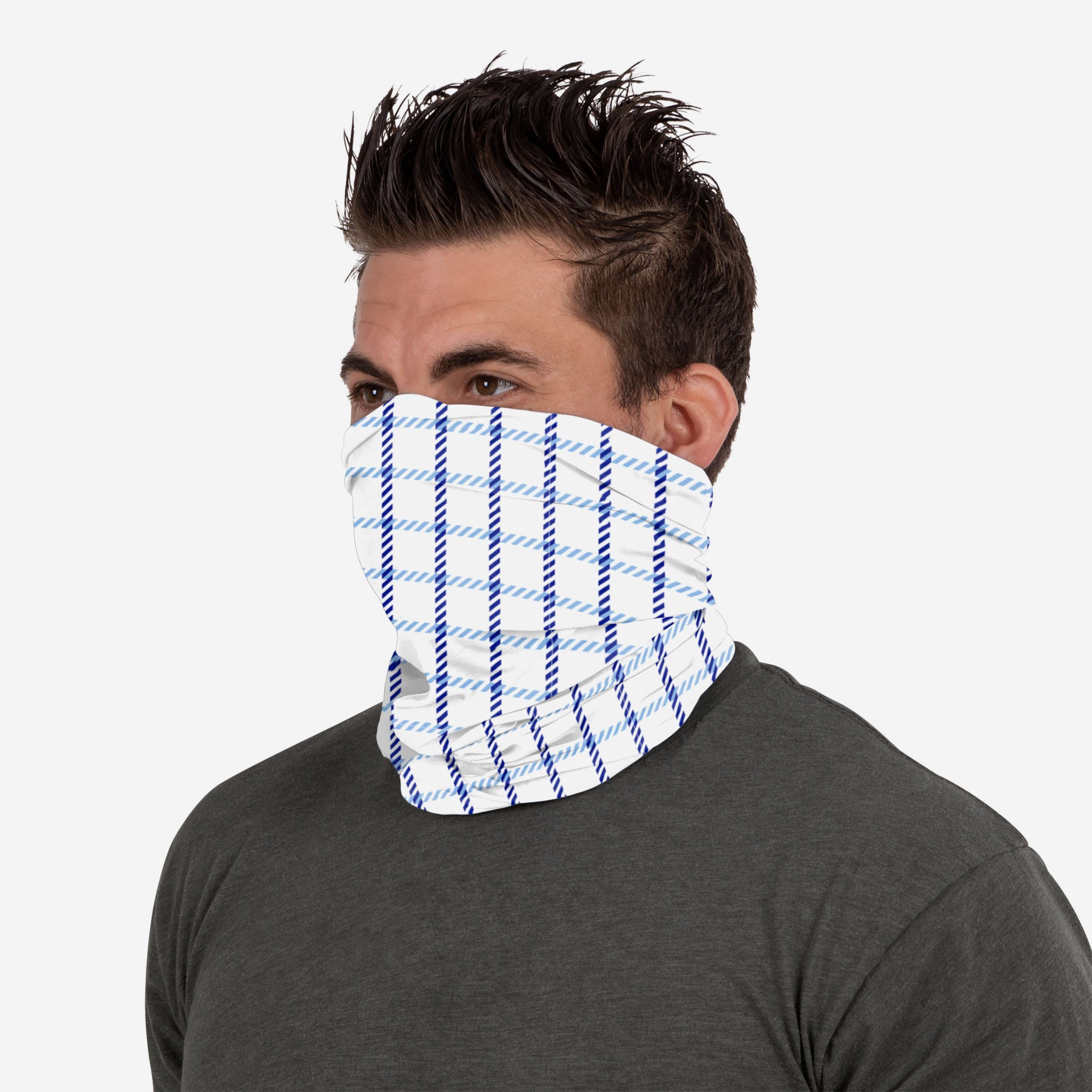 Stylish White Plaid Gaiter Scarf - Your Versatile Fashion Accessory