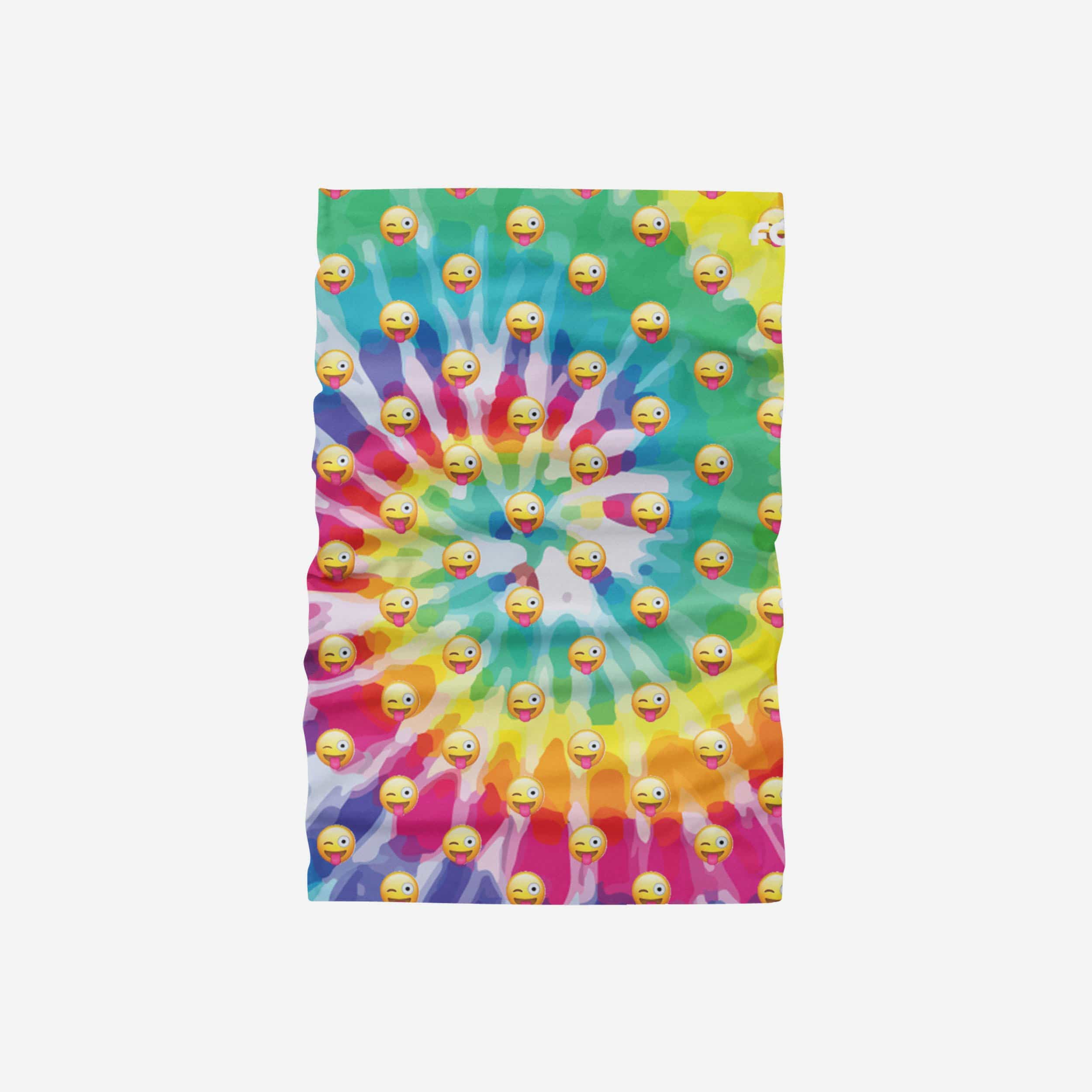 Vibrant Tie-Dye Silly Face Polyester Gaiter Scarf - A Must-Have Fashion Accessory