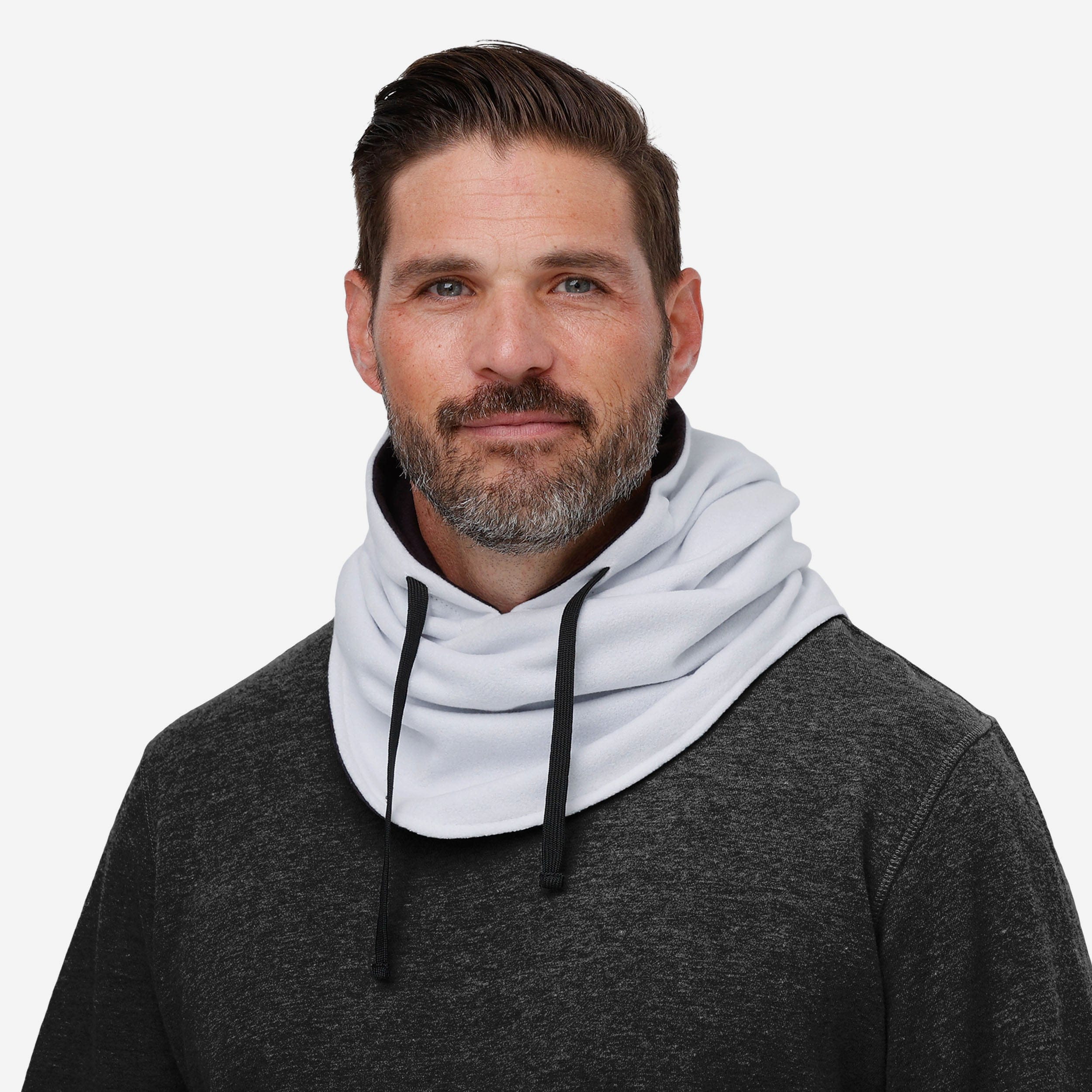 Exciting Las Vegas Raiders White Drawstring Hooded Gaiter for Winter Fans