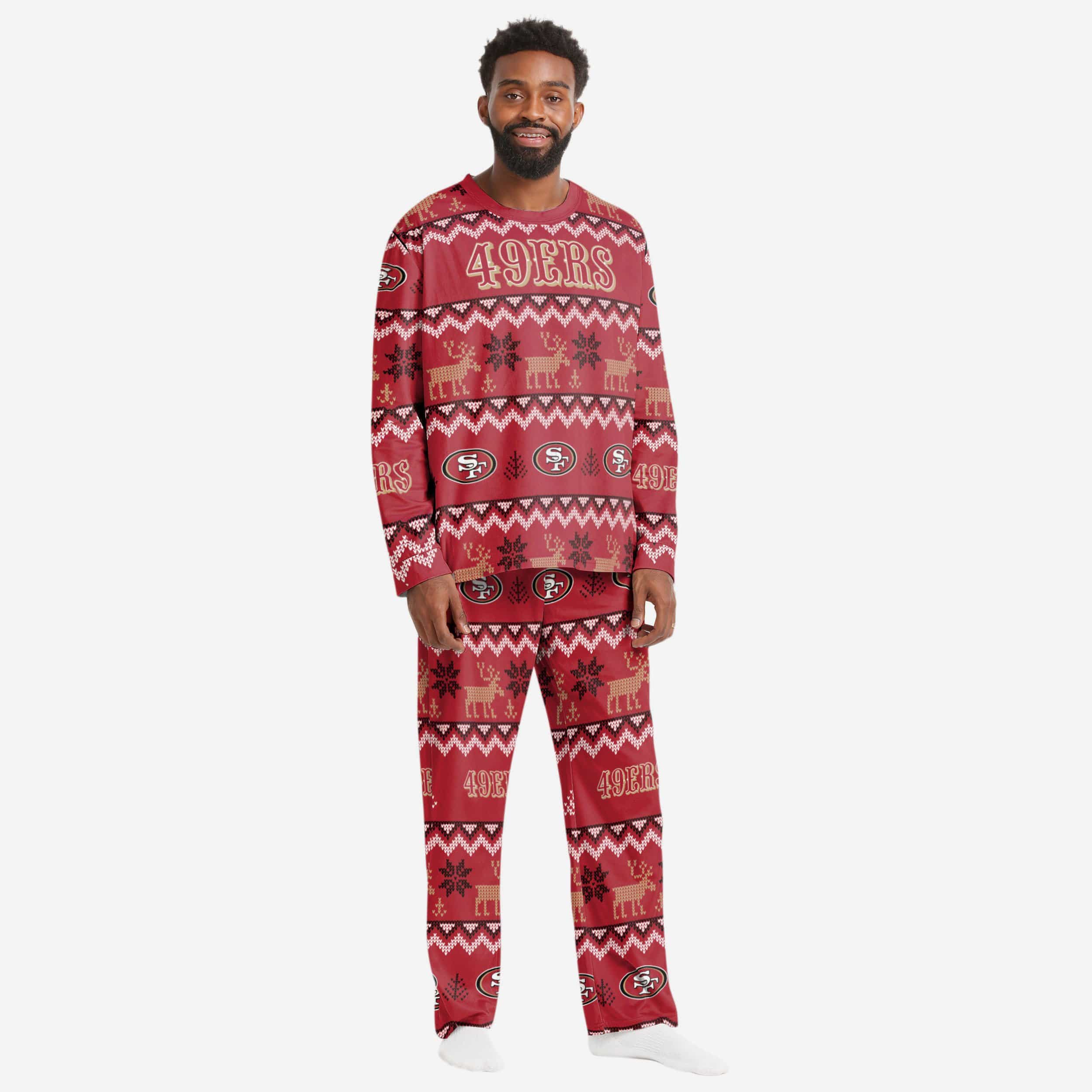 San Francisco 49ers Men's Stunning Family Holiday Pajamas with Ugly Patterns