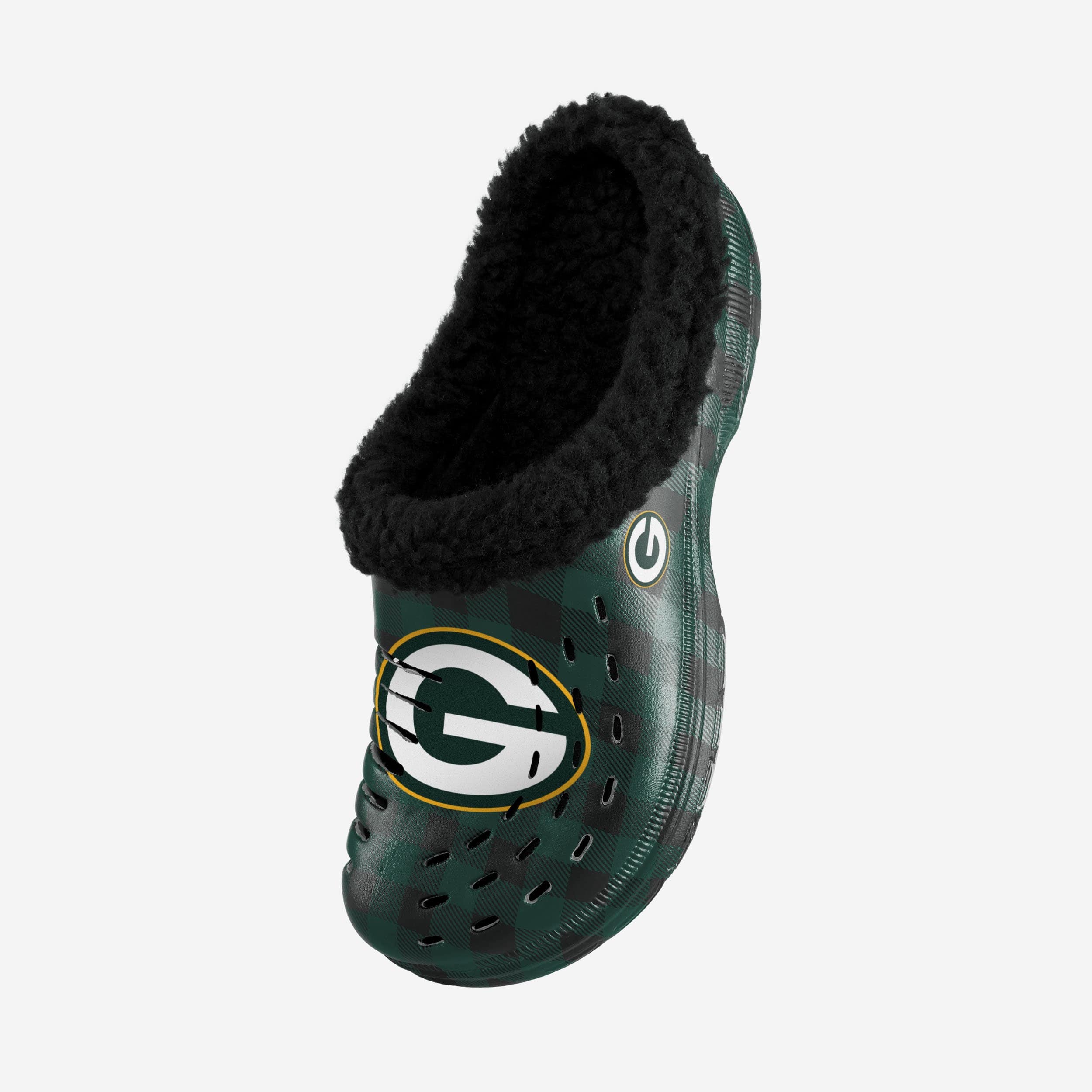 Green Bay Packers Sherpa-Lined Buffalo Check Fashion Clogs