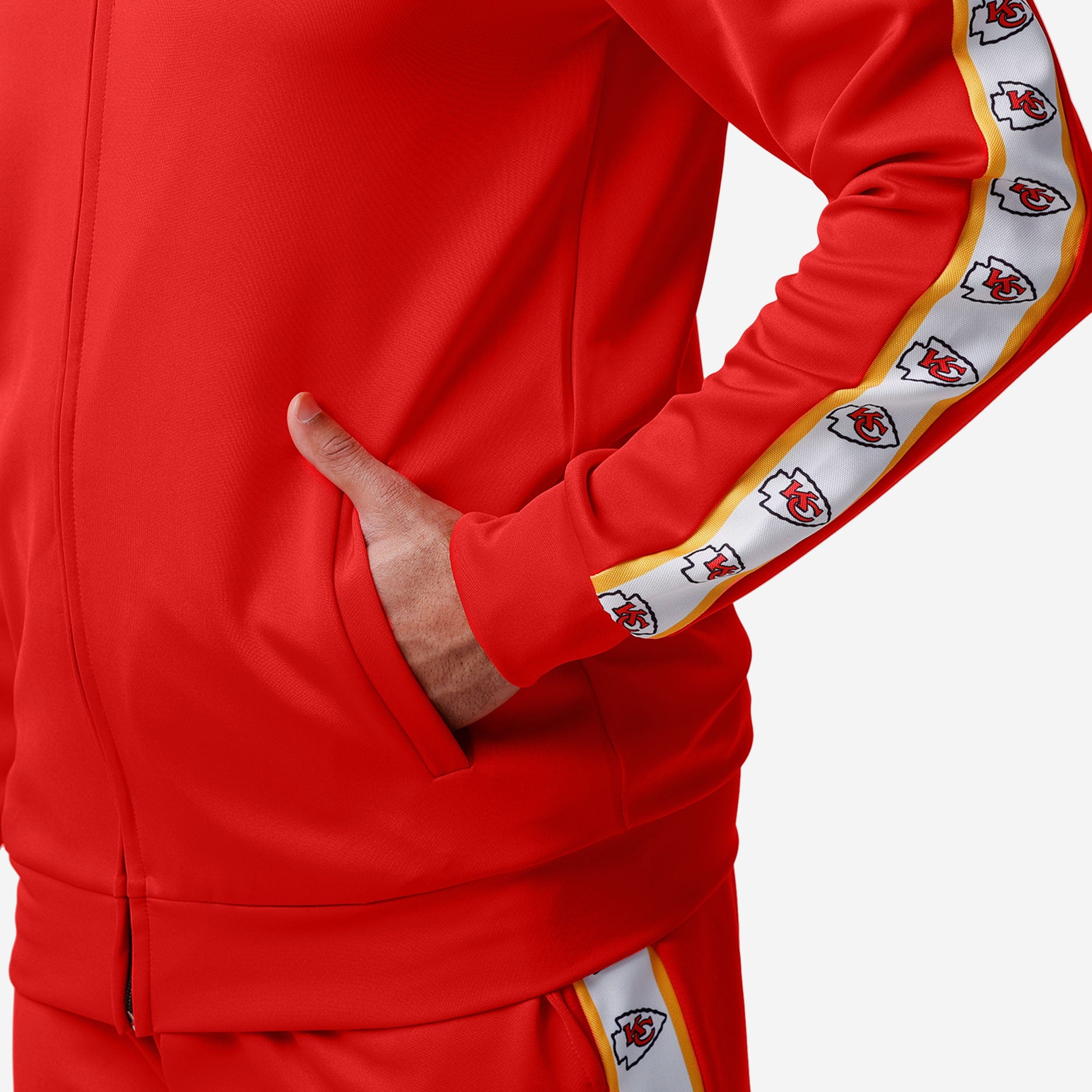 Kansas City Chiefs Stylish Stripe Logo Track Jacket