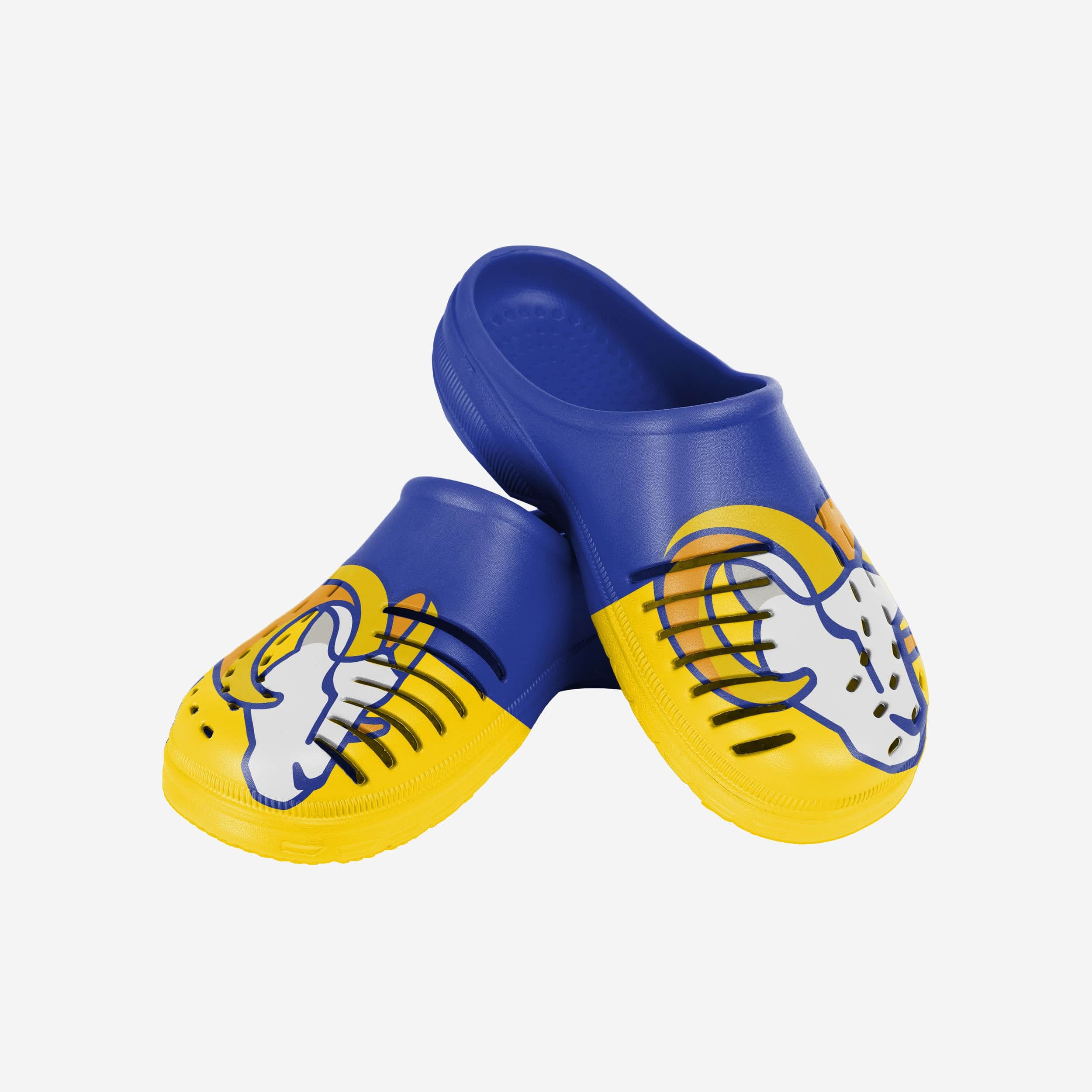 Stylish Los Angeles Rams Colorblock Big Logo Clogs - Cheer in Style!