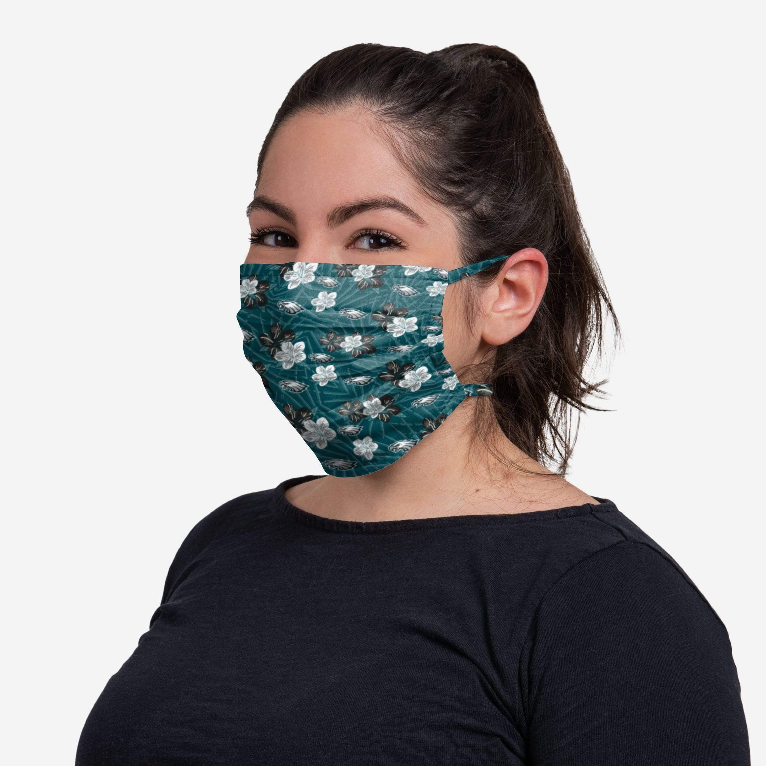 Philadelphia Eagles Hibiscus Tie-Back Face Cover - Show Your Team Spirit!