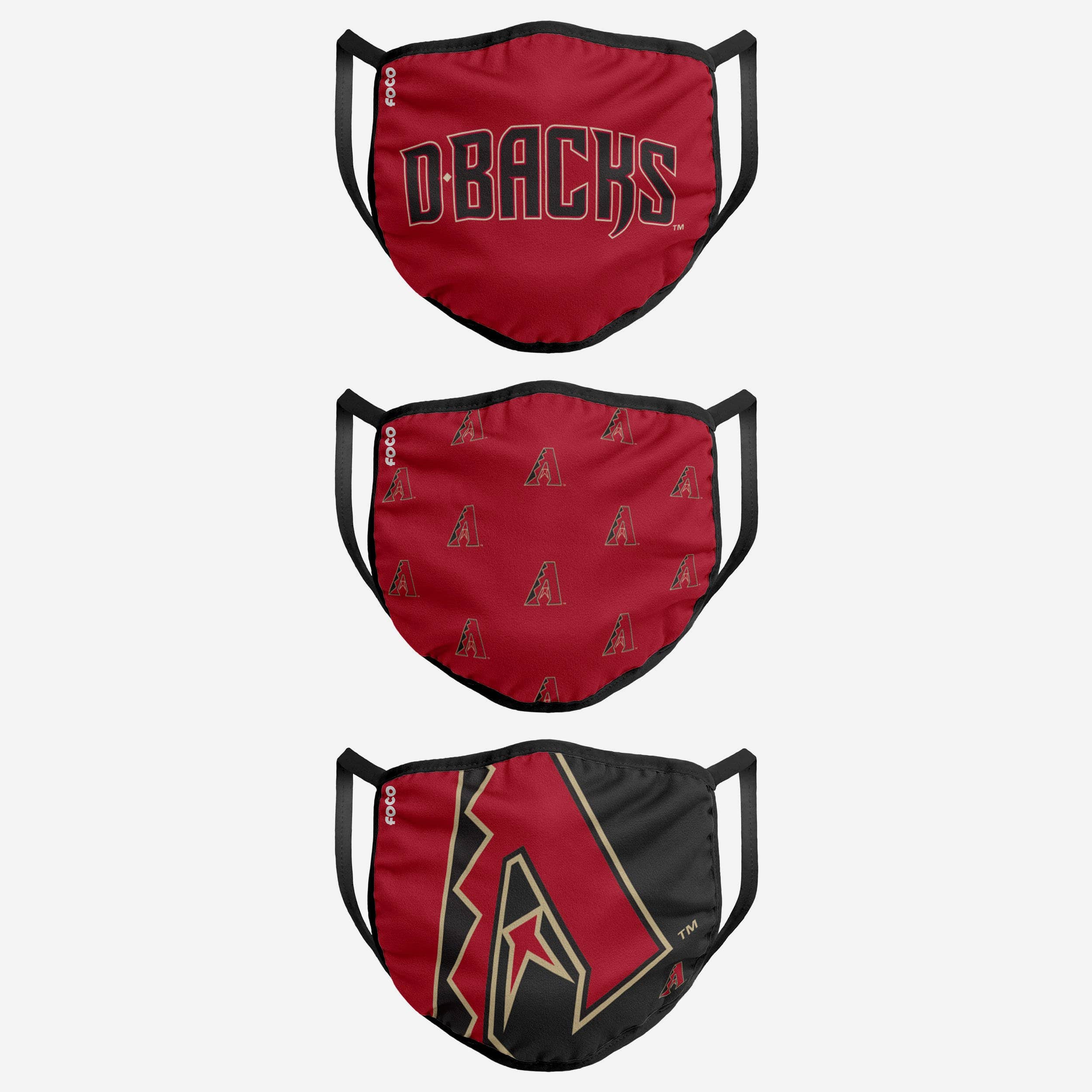Arizona Diamondbacks 3-Pack Reusable Face Covers - Show Your Team Spirit!