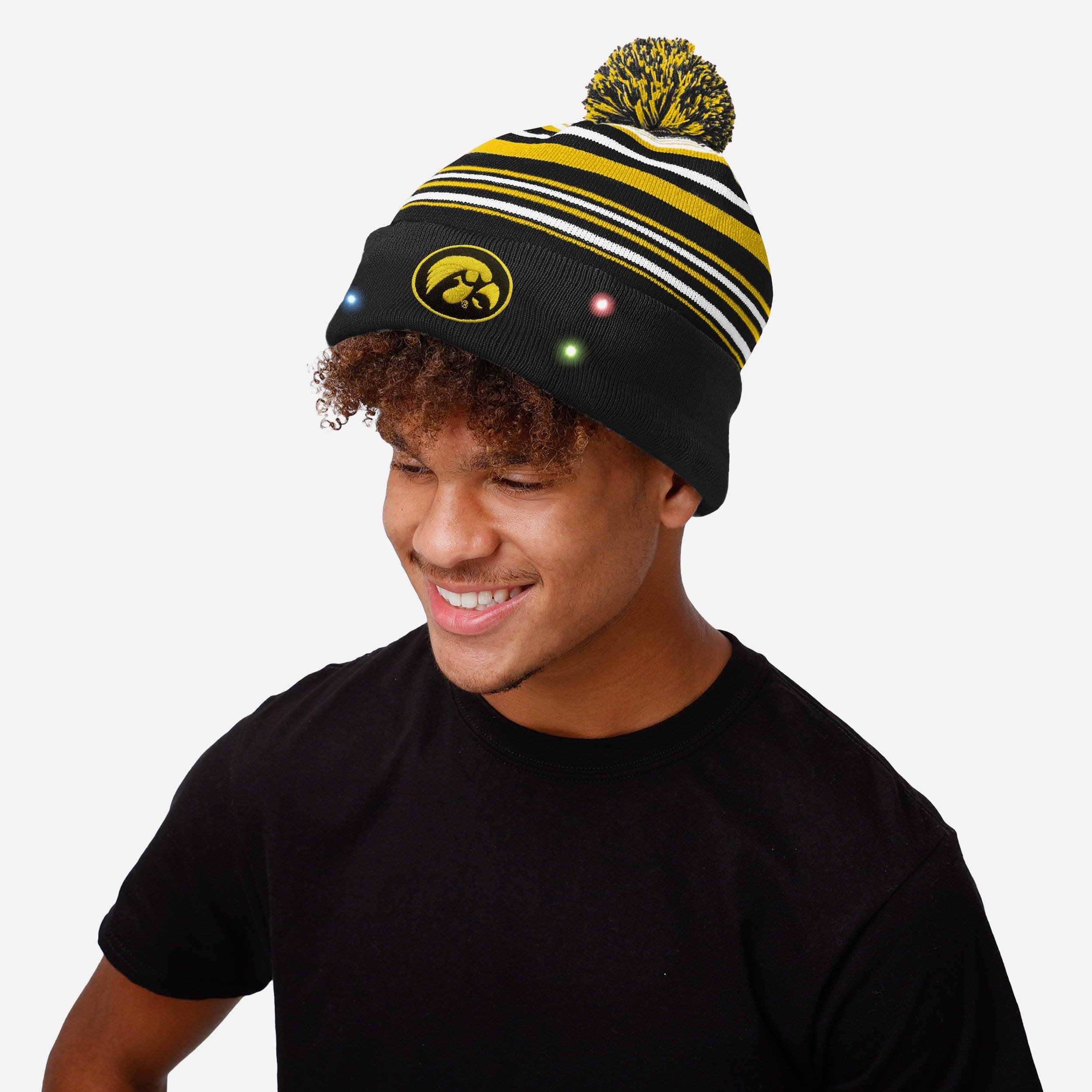 Iowa Hawkeyes Super Cool Horizontal Stripe Light - Up Beanie
