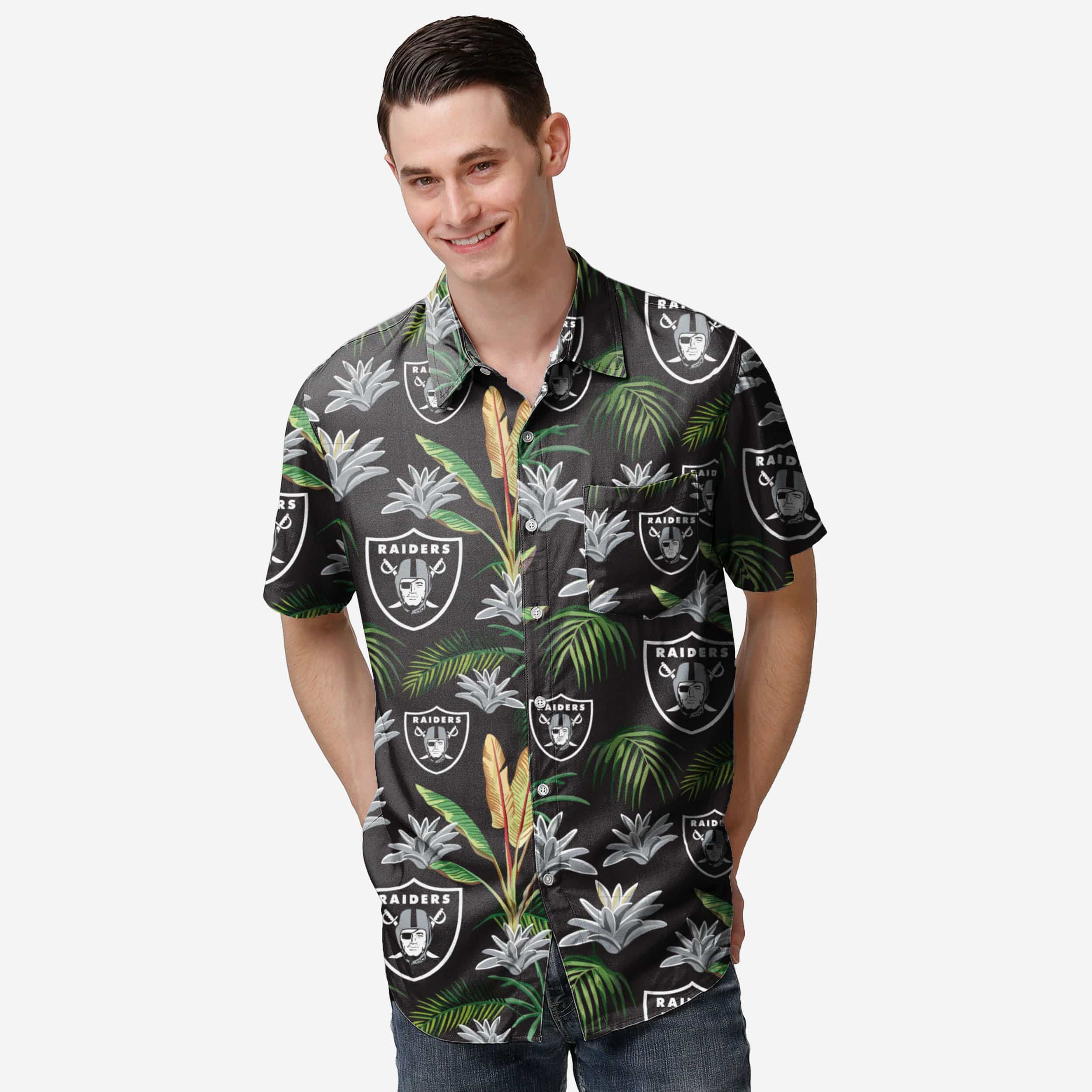 Las Vegas Raiders Victory Vacation Button-Up Shirt - The Ultimate Game-Day and Vacation Essential