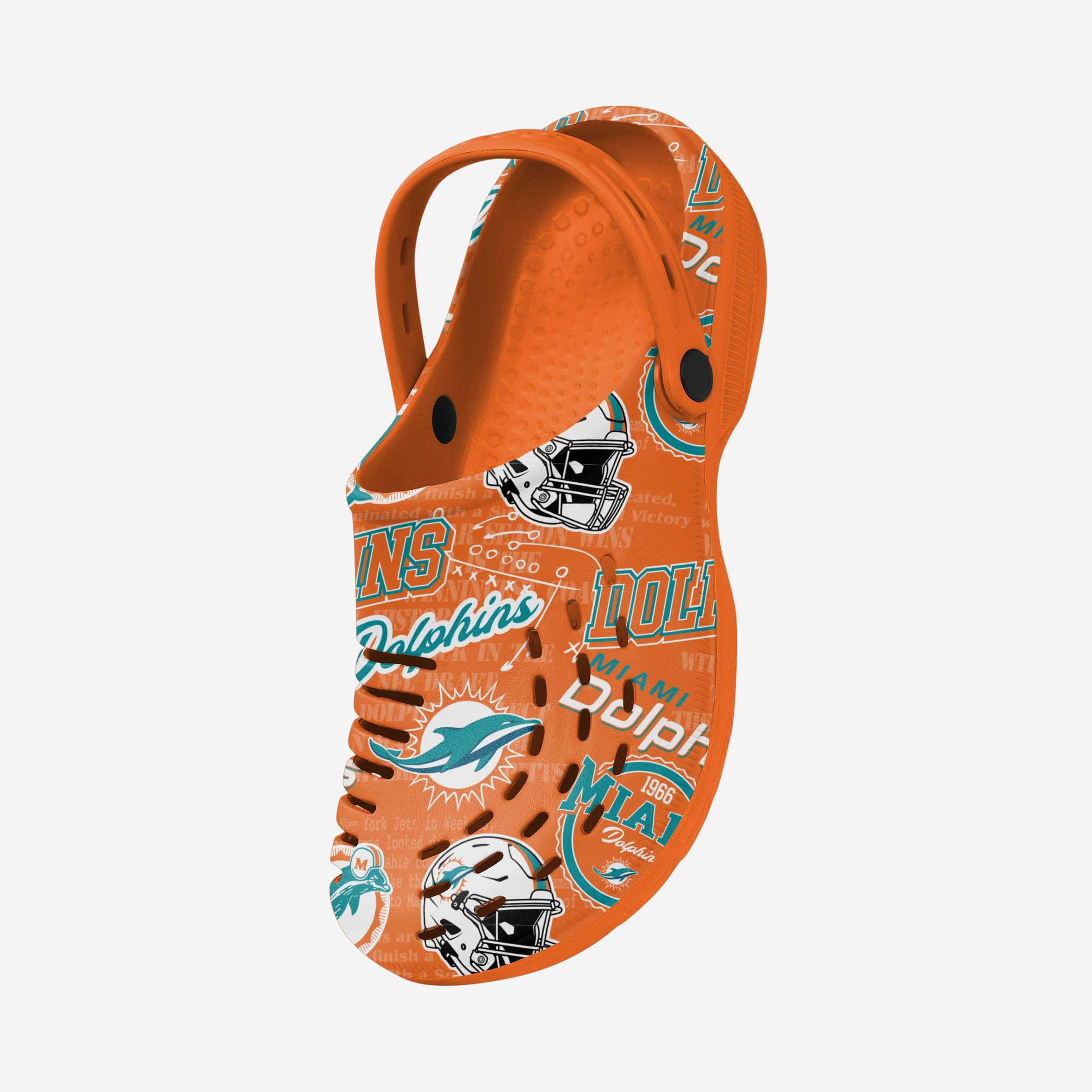 Miami Dolphins Time-Traveling Print Clogs with Straps