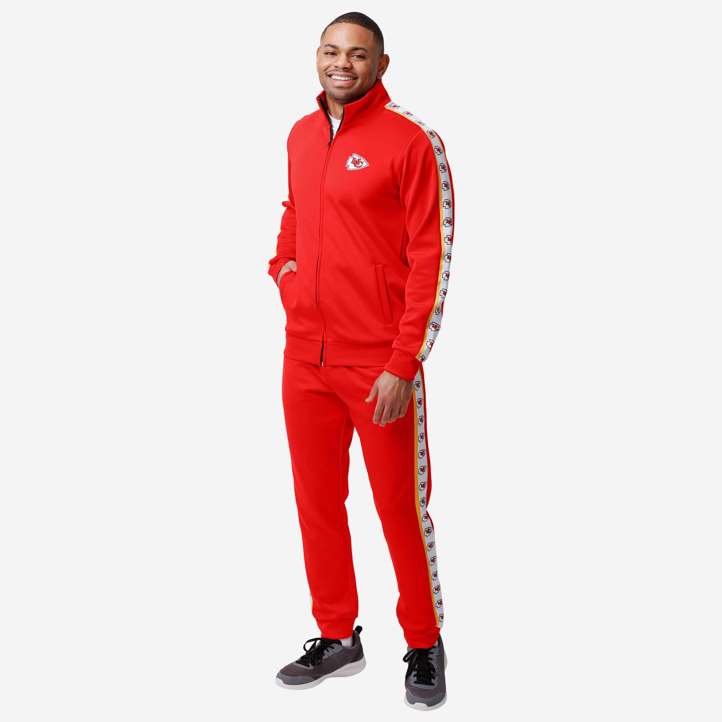 Kansas City Chiefs Stylish Stripe Logo Track Jacket