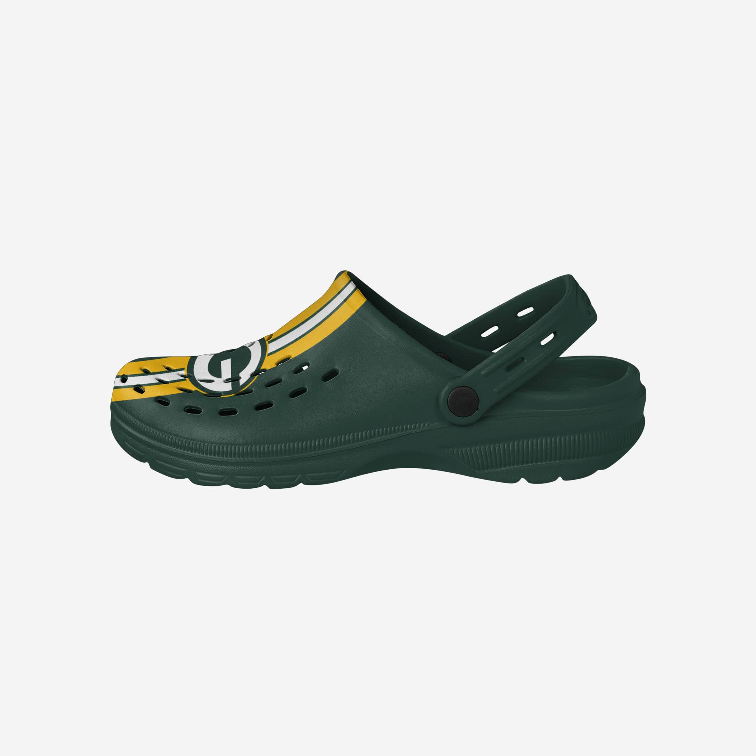 Green Bay Packers Stylish Team Stripe Clogs with Straps