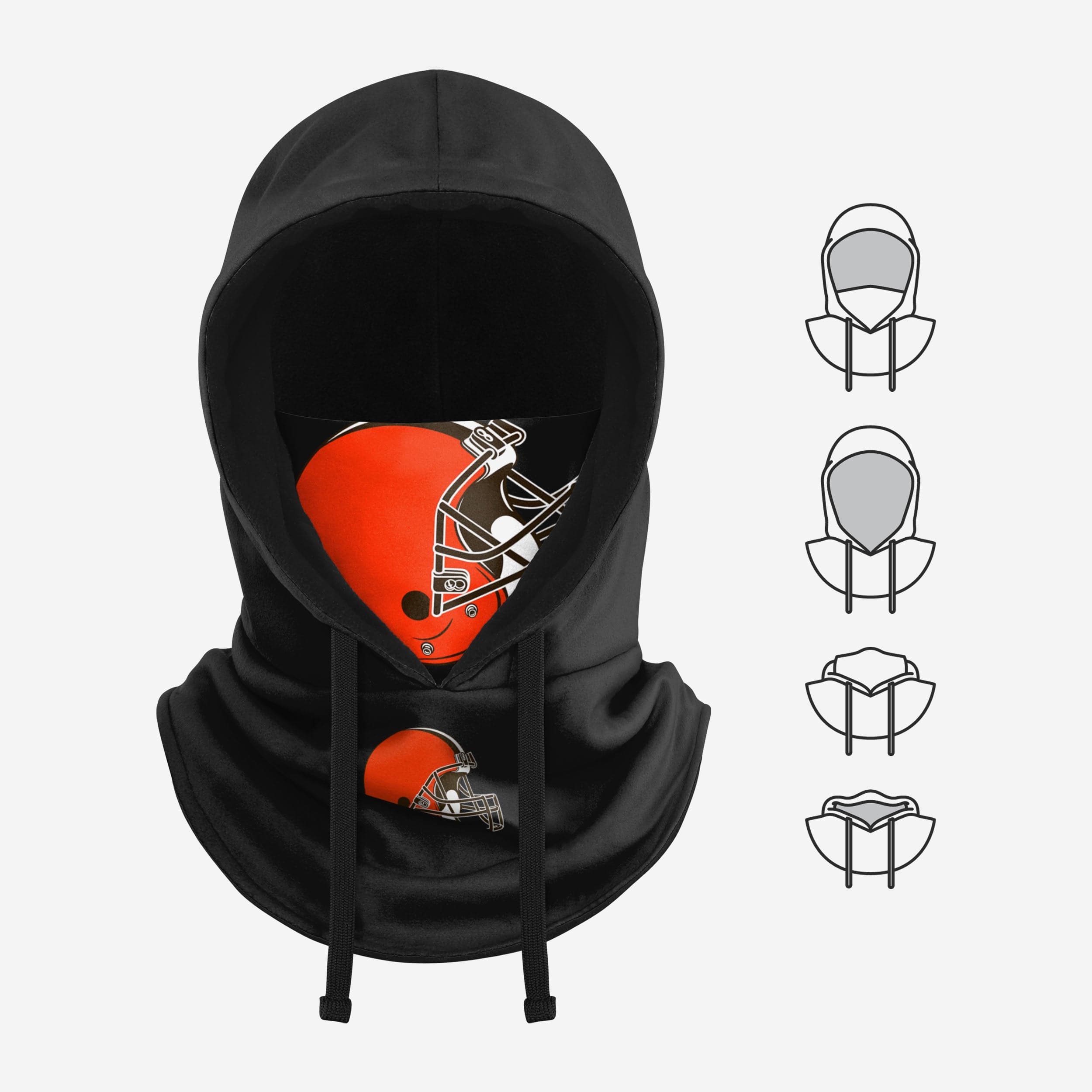 Cleveland Browns Stylish Black Drawstring Hooded Gaiter - Rock Your Team Spirit!