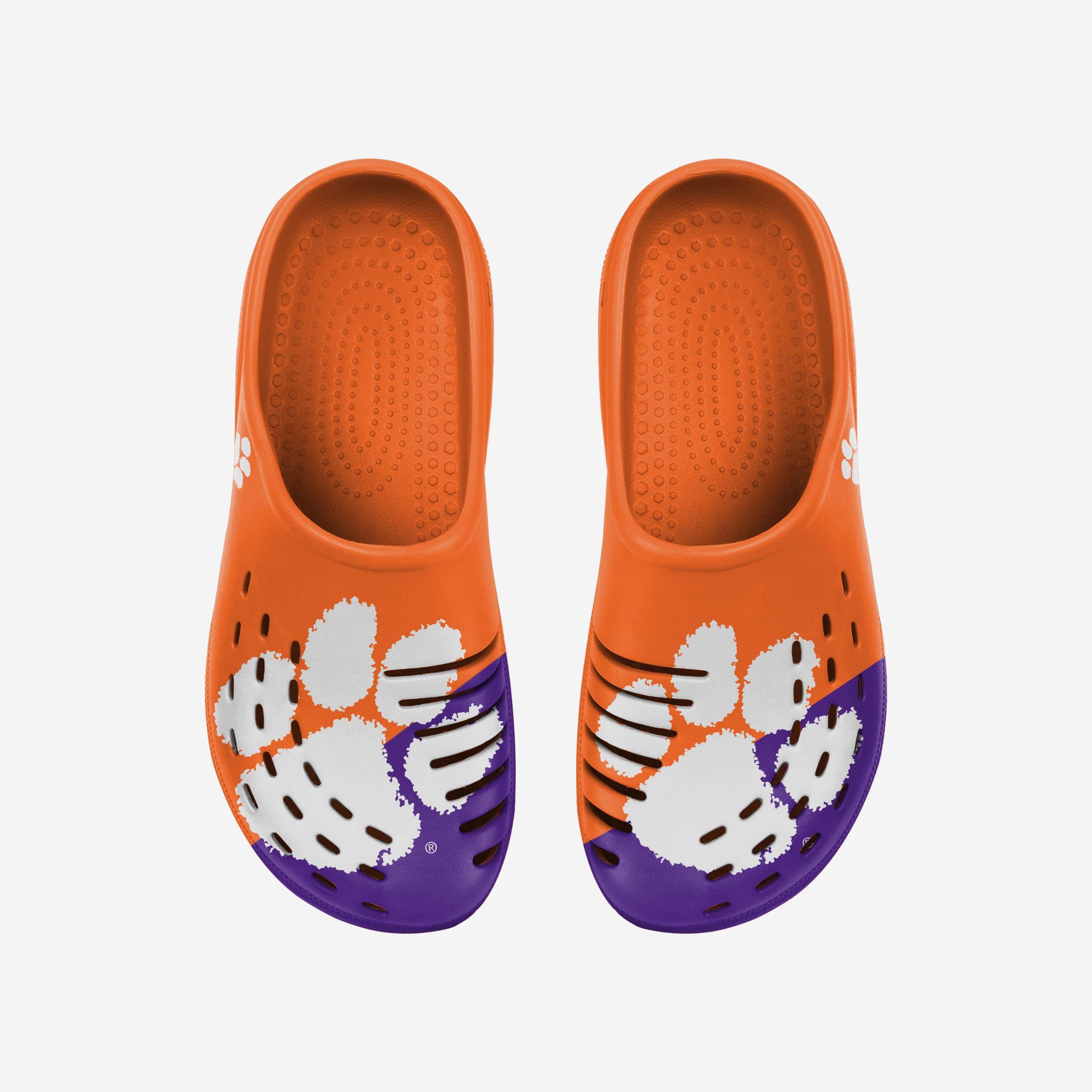 Stylish Clemson Tigers Colorblock Big Logo Clogs