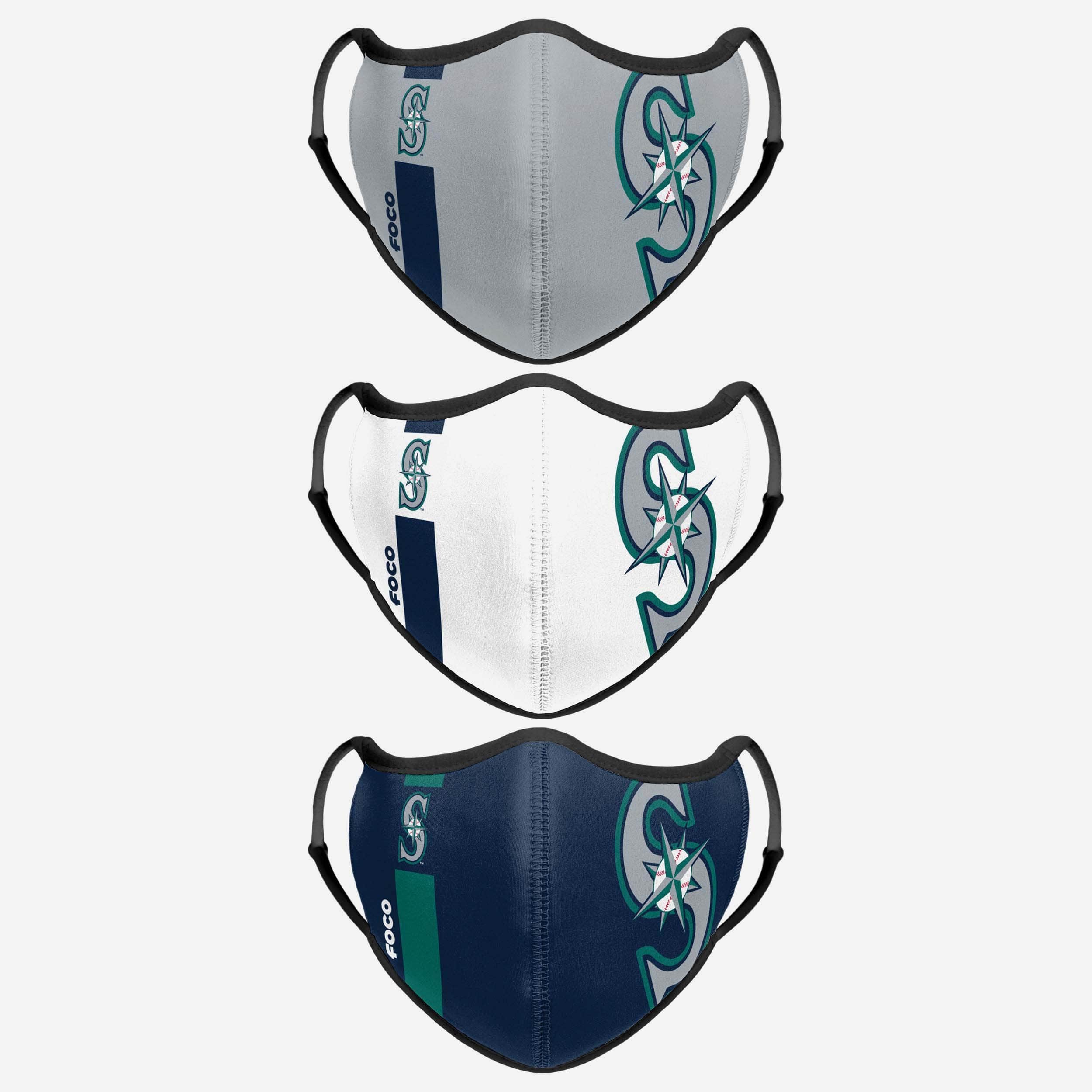 Seattle Mariners 3-Pack Sporty Face Covers - Show Your Team Spirit!