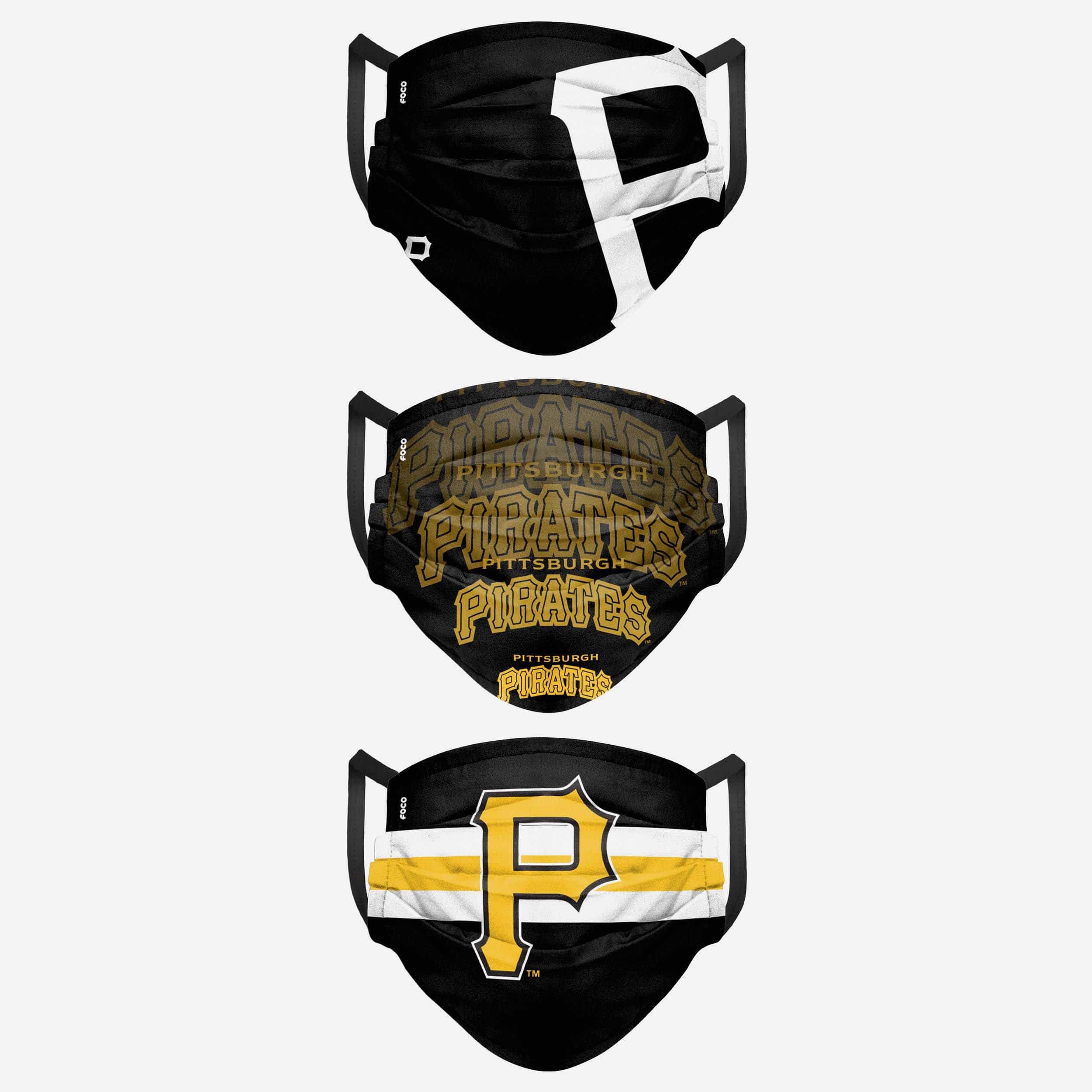 Pittsburgh Pirates Matchday 3-Pack Face Cover - Show Your Team Spirit!