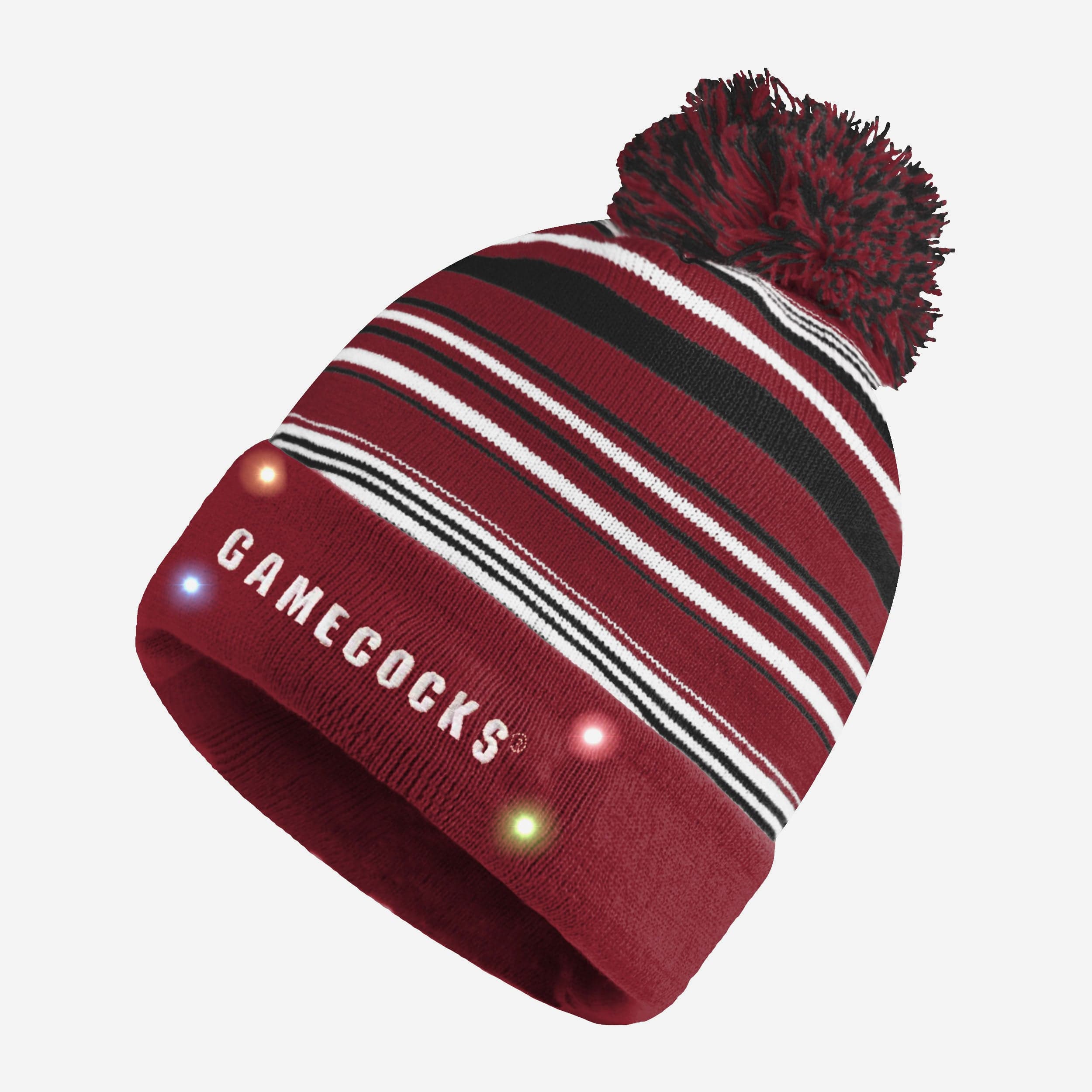 South Carolina Gamecocks Horizontal Stripe LED Beanie - Light Up Your Team Spirit!