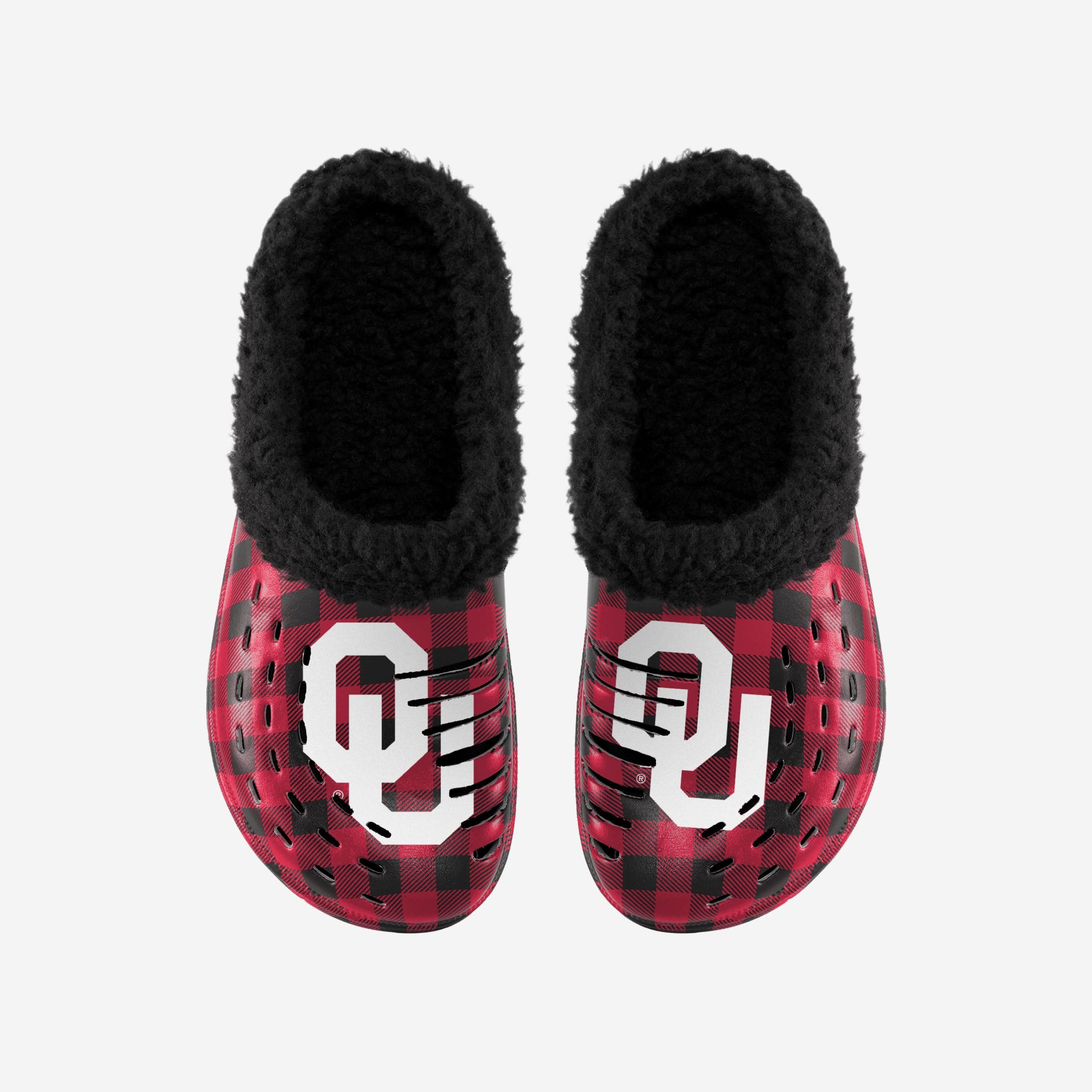 Oklahoma Sooners Sherpa-Lined Buffalo Check Clogs - Stylish Team Fandom Footwear