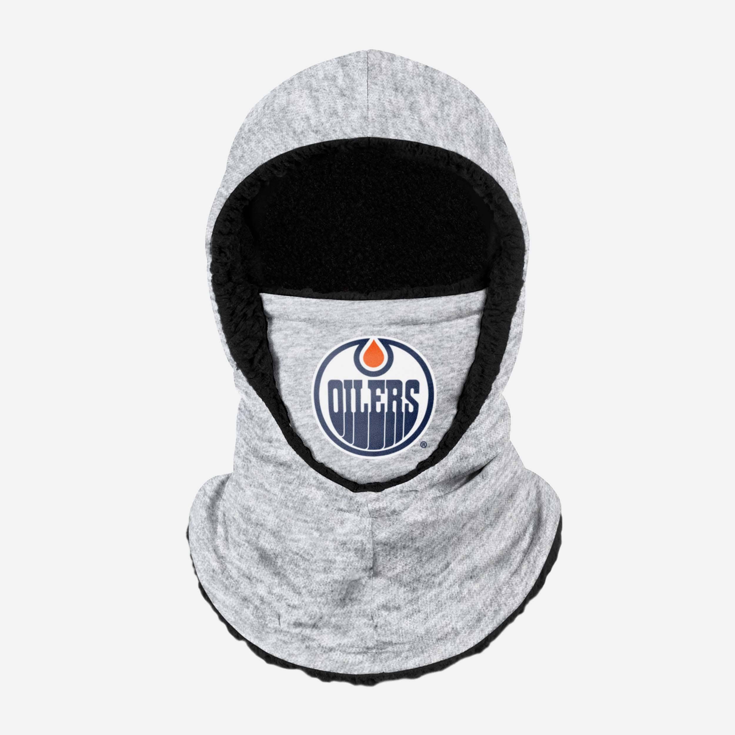 Get Your Edmonton Oilers Heather Grey Big Logo Hooded Gaiter Now!