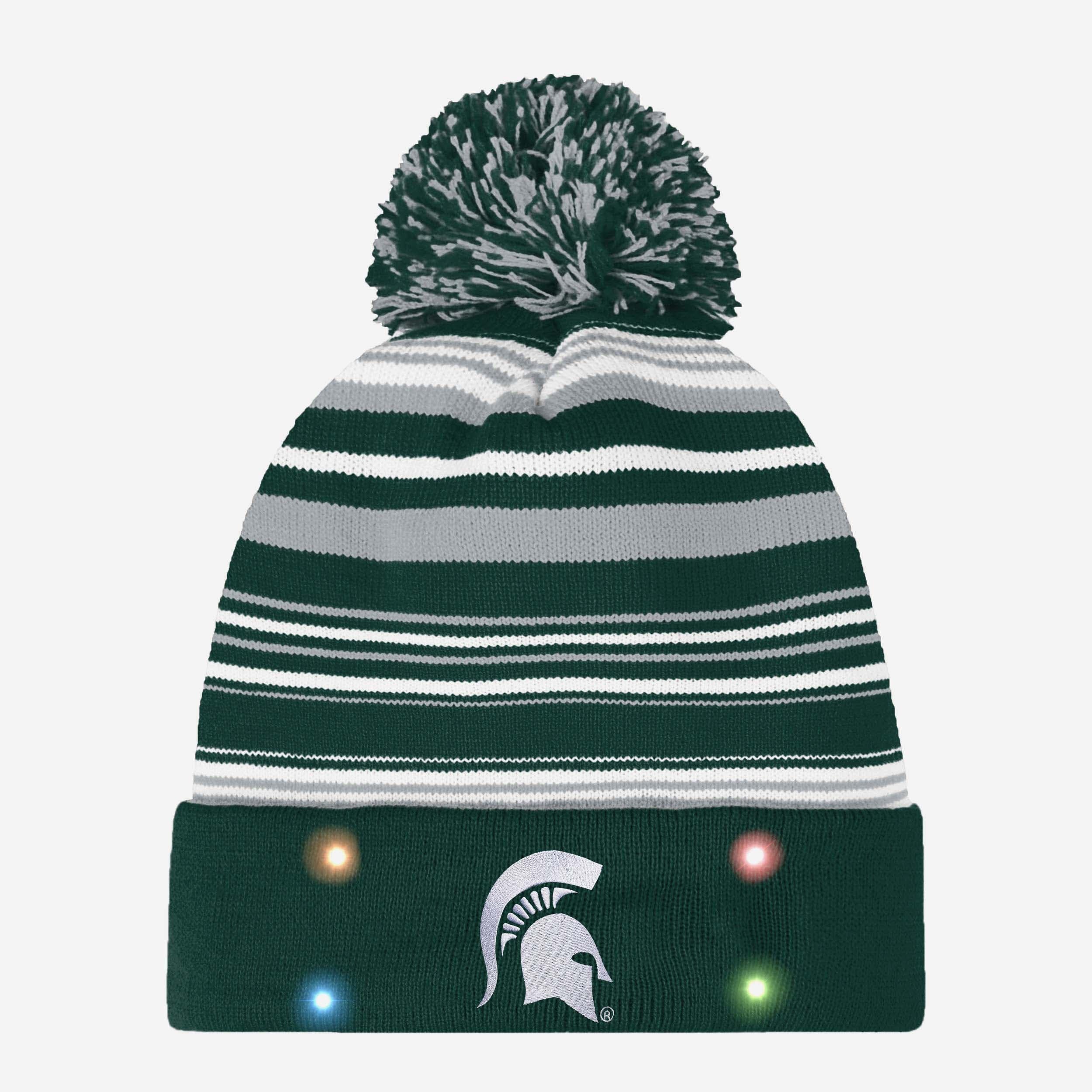 Michigan State Spartans Cool Horizontal Stripe Light-Up Beanie
