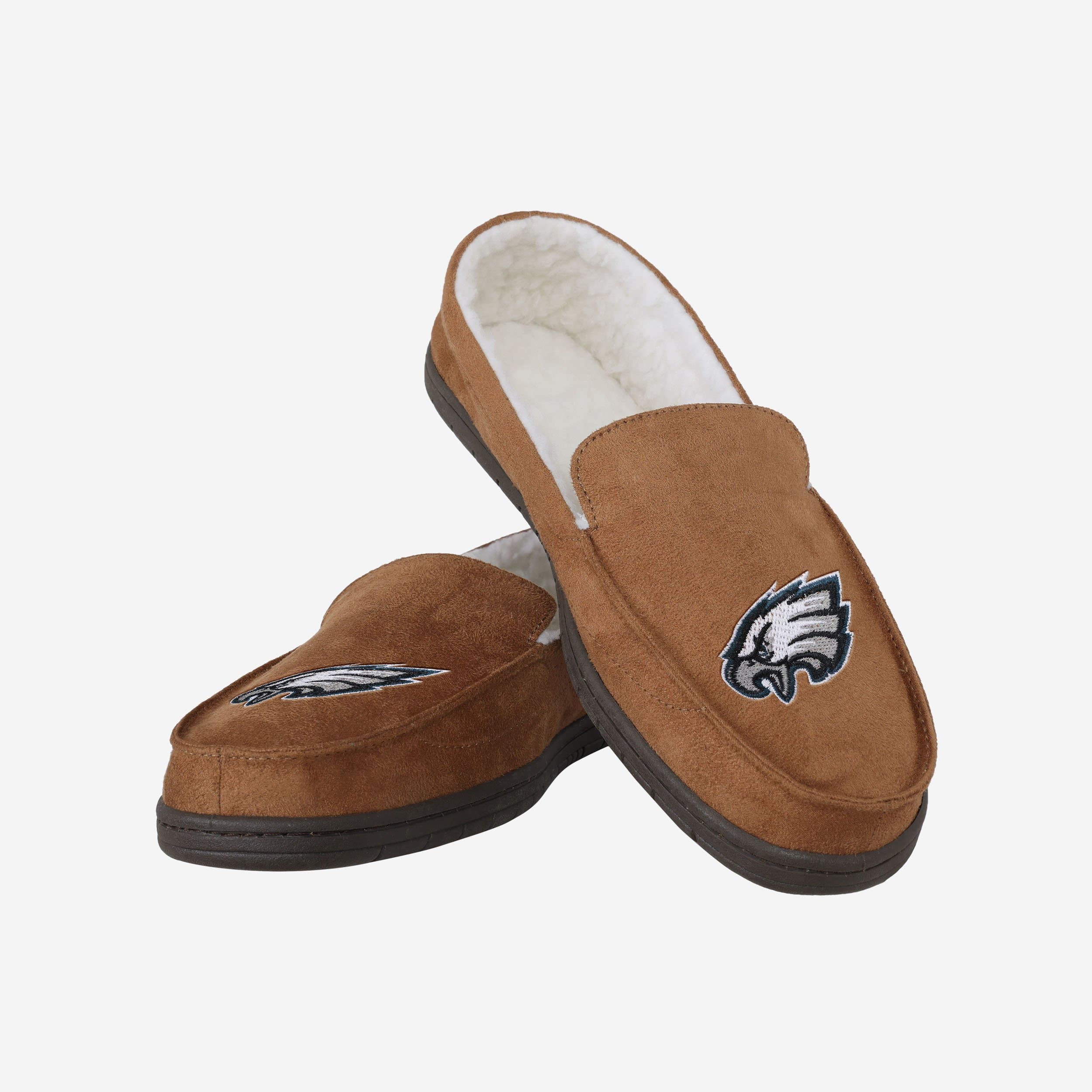 Stylish Philadelphia Eagles Beige Moccasin Slippers