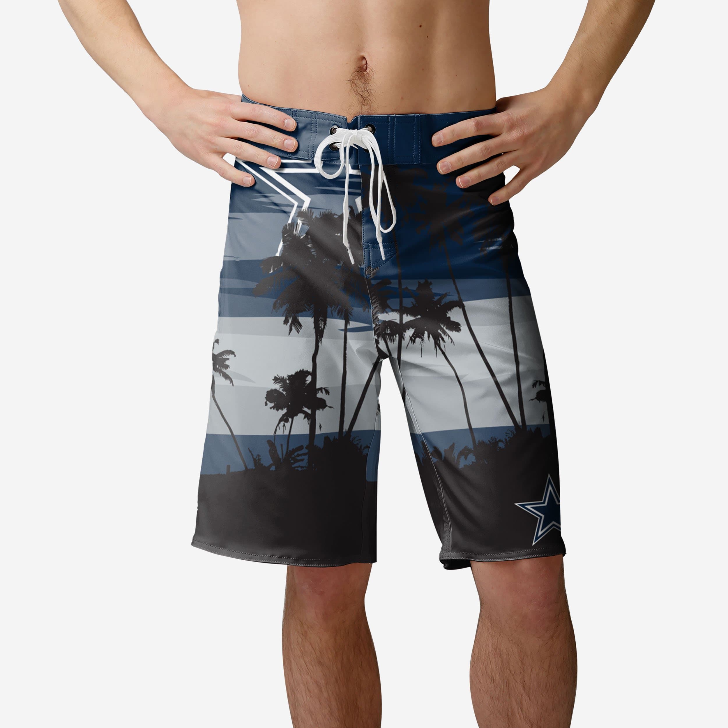Dallas Cowboys Tropical Sunset Boardshorts - A Must-Have for Beach Lovers