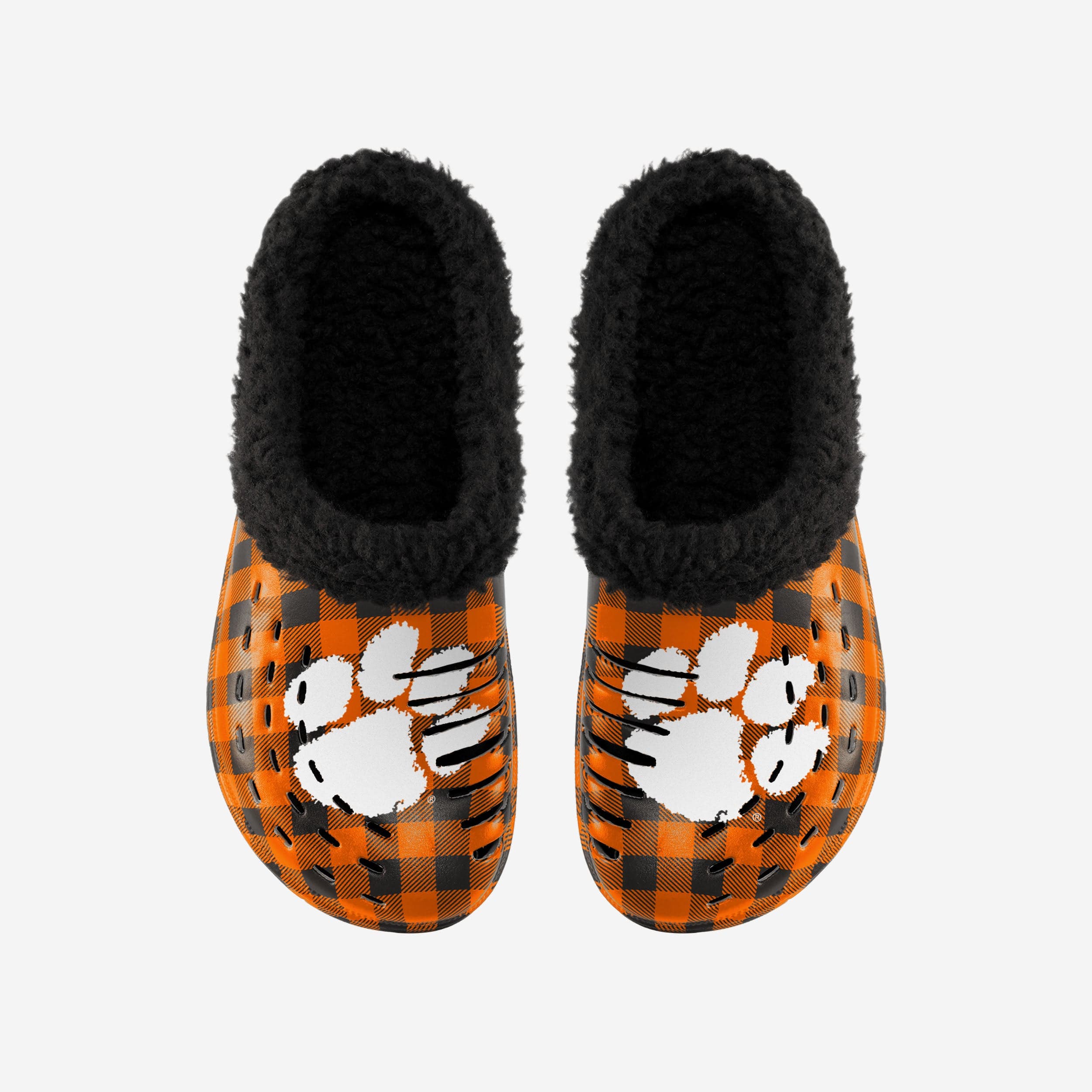 Clemson Tigers Sherpa Lined Buffalo Check Clogs - Stylish Team Footwear