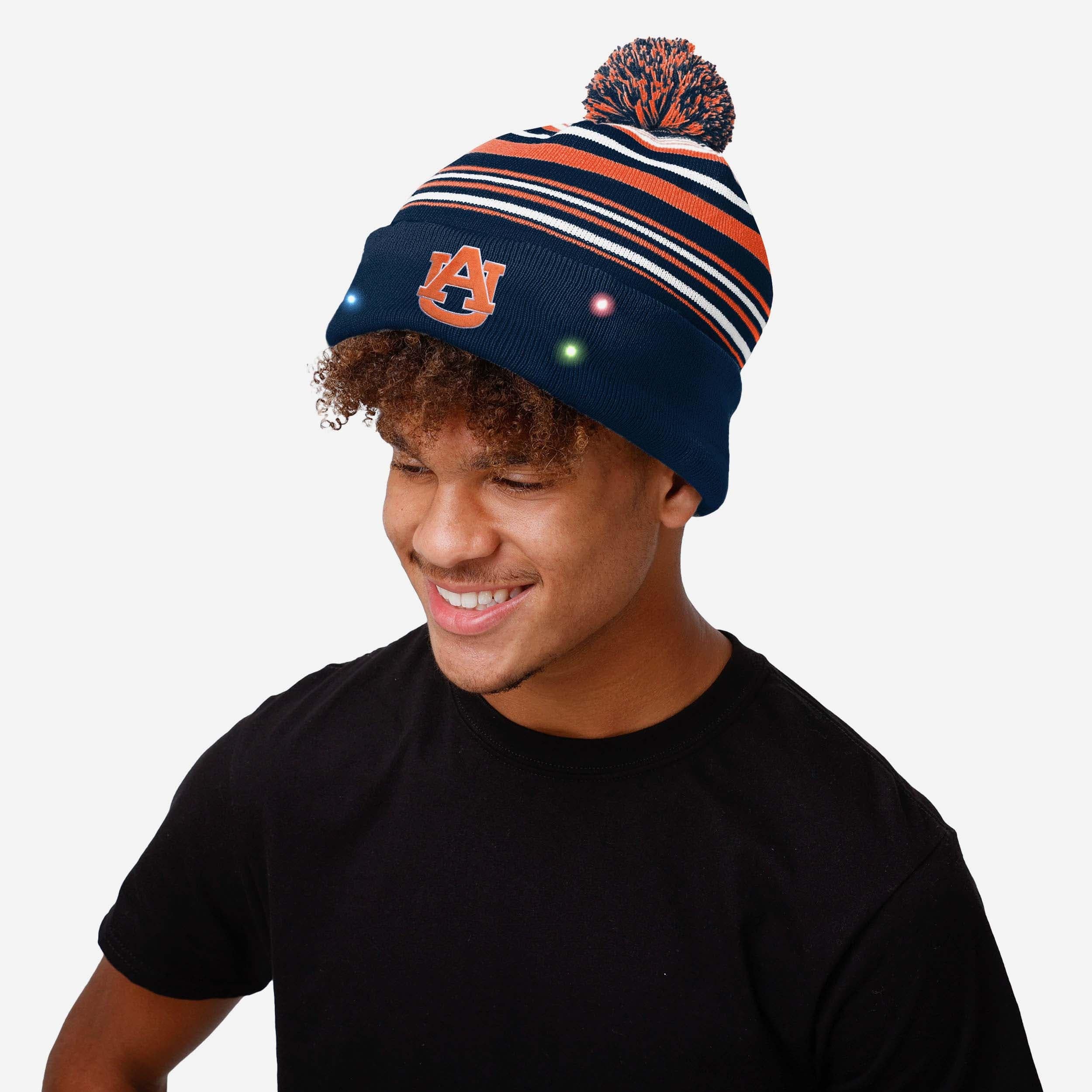 Auburn Tigers Eye-Catching Horizontal Stripe Light-Up Beanie
