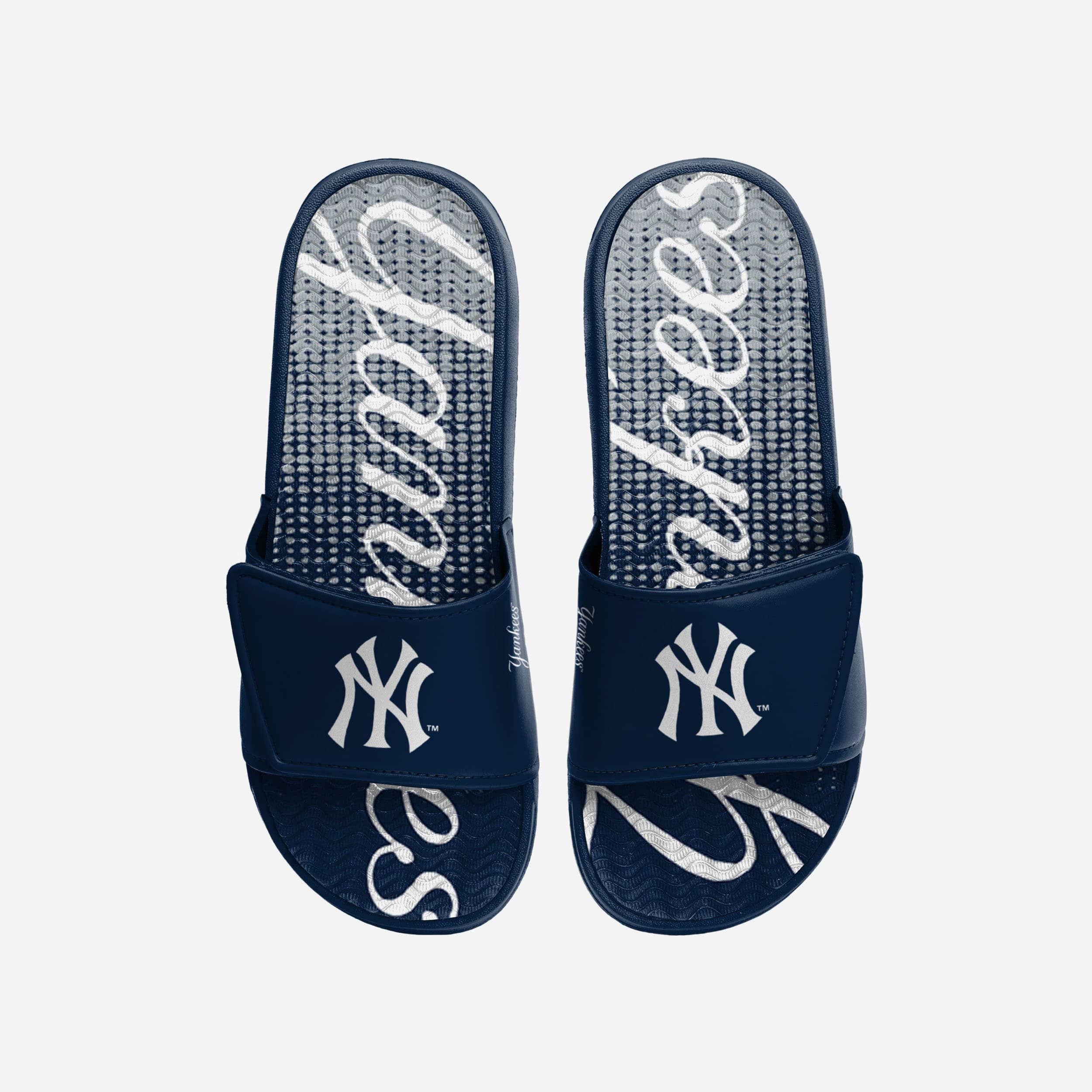 New York Yankees Gradient Wordmark Gel Slides - Ultimate Comfort for Fans