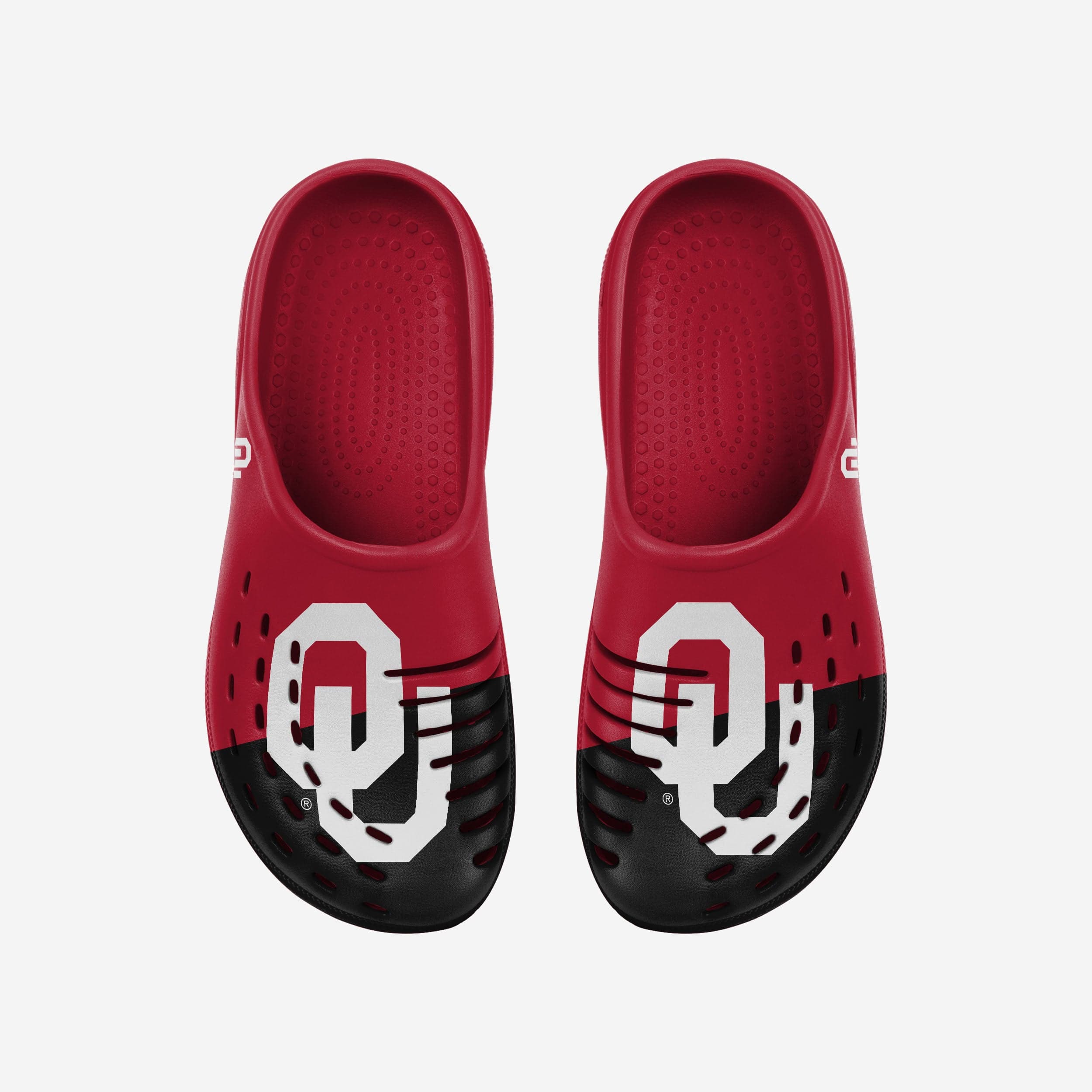 Oklahoma Sooners Colorblock Big Logo Clogs - Stylish Team Spirit