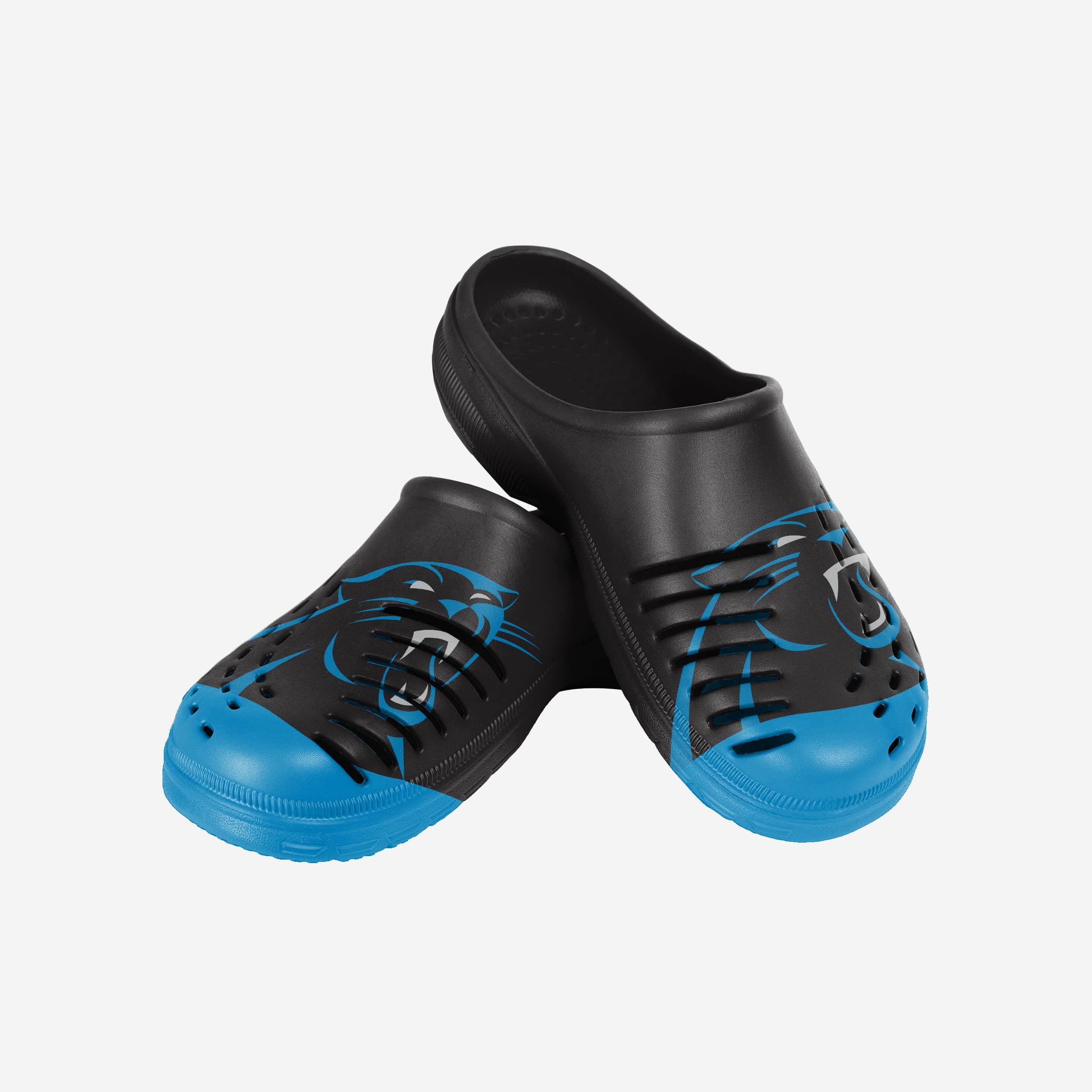 Carolina Panthers Colorblock Big Logo Clogs - Stylish Team Spirit Footwear