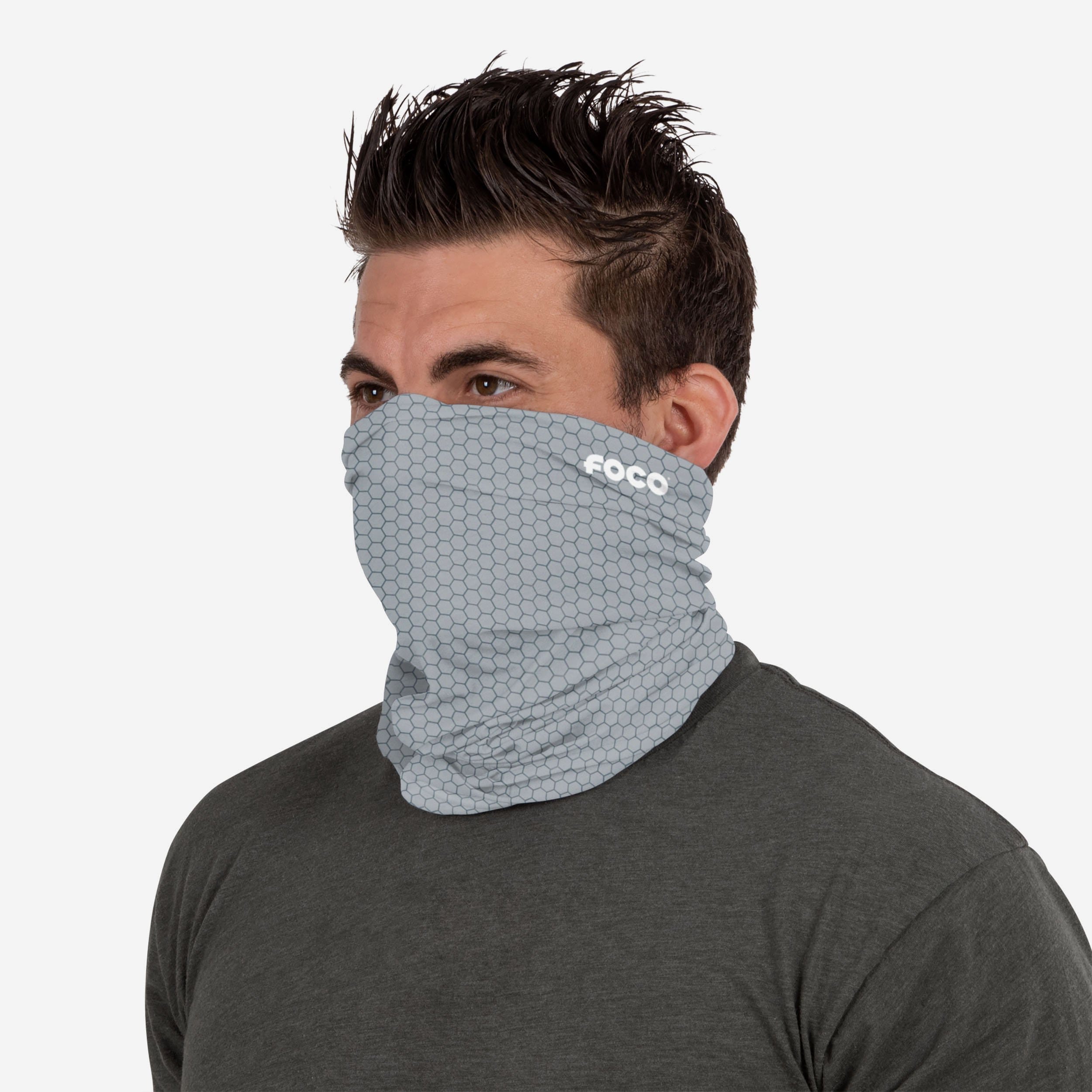 Stylish Grey Carbon Fiber Polyfleece Gaiter Scarf - A Must-Have Accessory