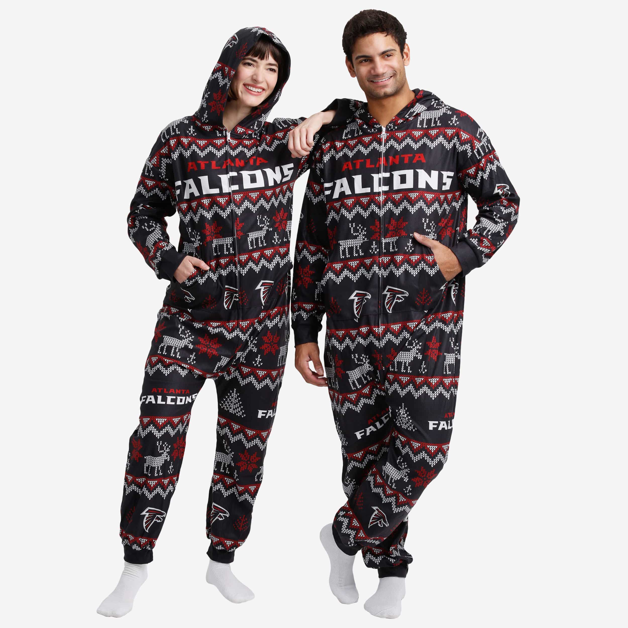 Atlanta Falcons Festive One-Piece Holiday Pajamas