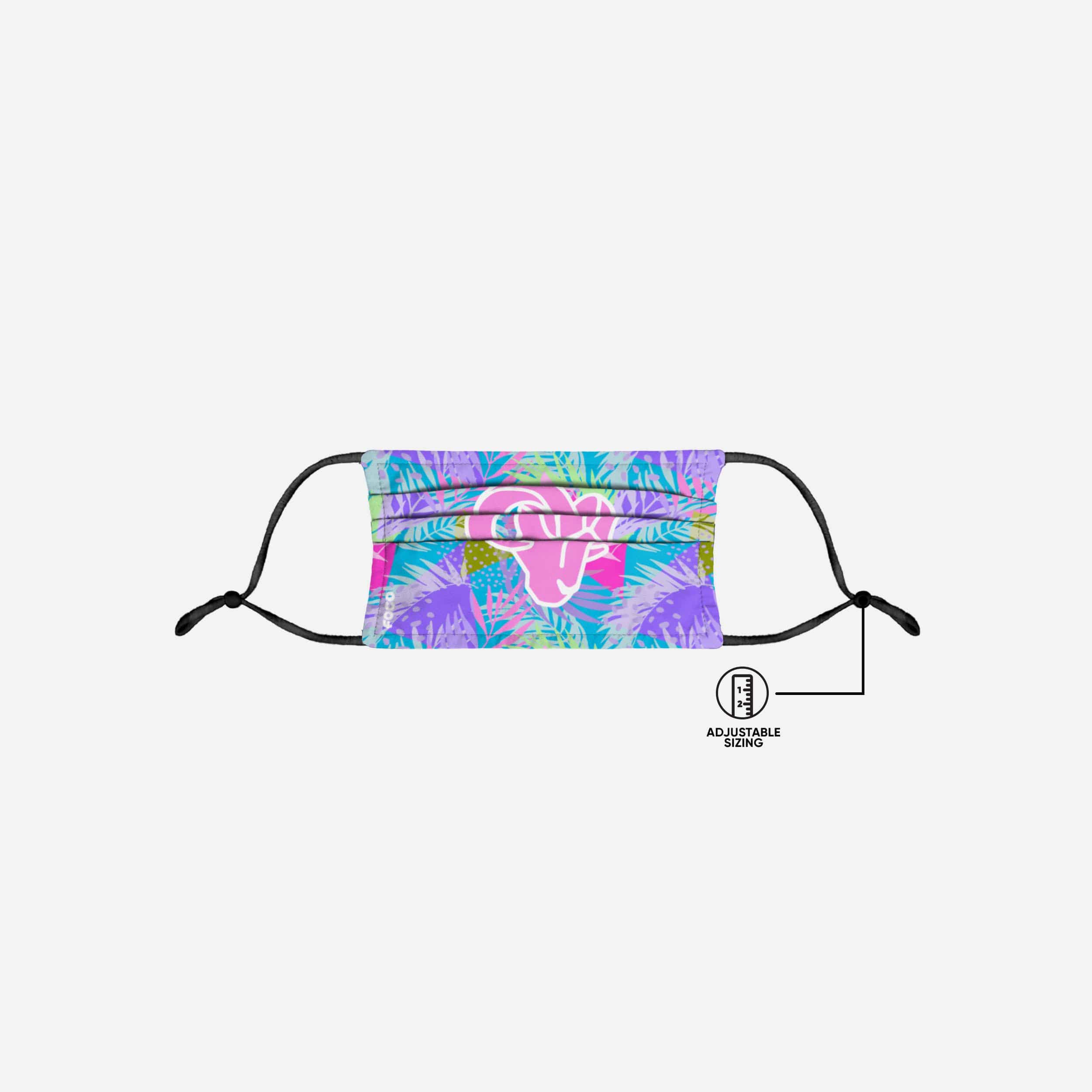 Los Angeles Rams Neon Floral Face Cover 3-Pack - Show Your Team Spirit!
