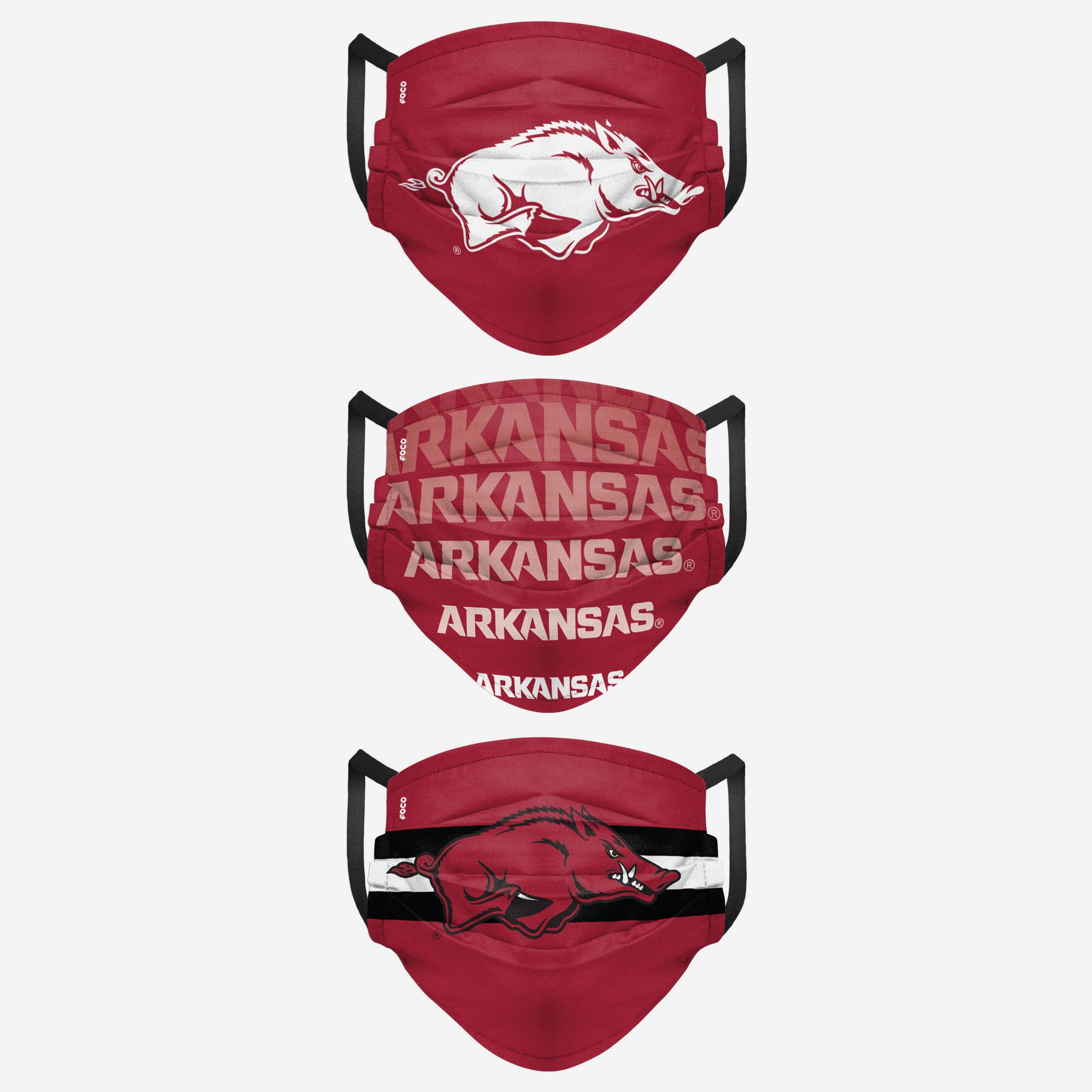 Arkansas Razorbacks Matchday 3-Pack Face Covers - Represent Your Team in Style!