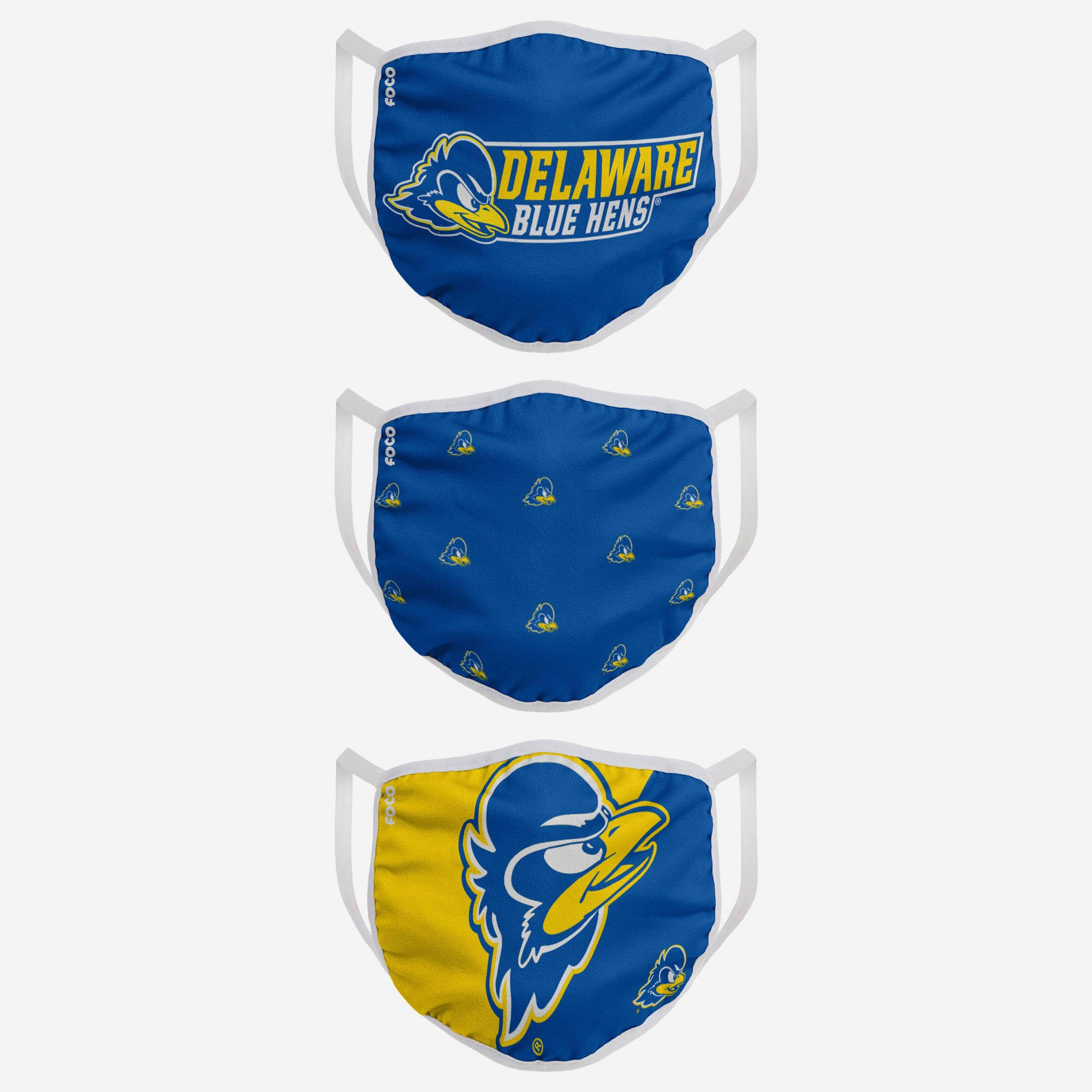 Delaware Fightin' Blue Hens 3-Pack Face Covers - Show Your Team Spirit!