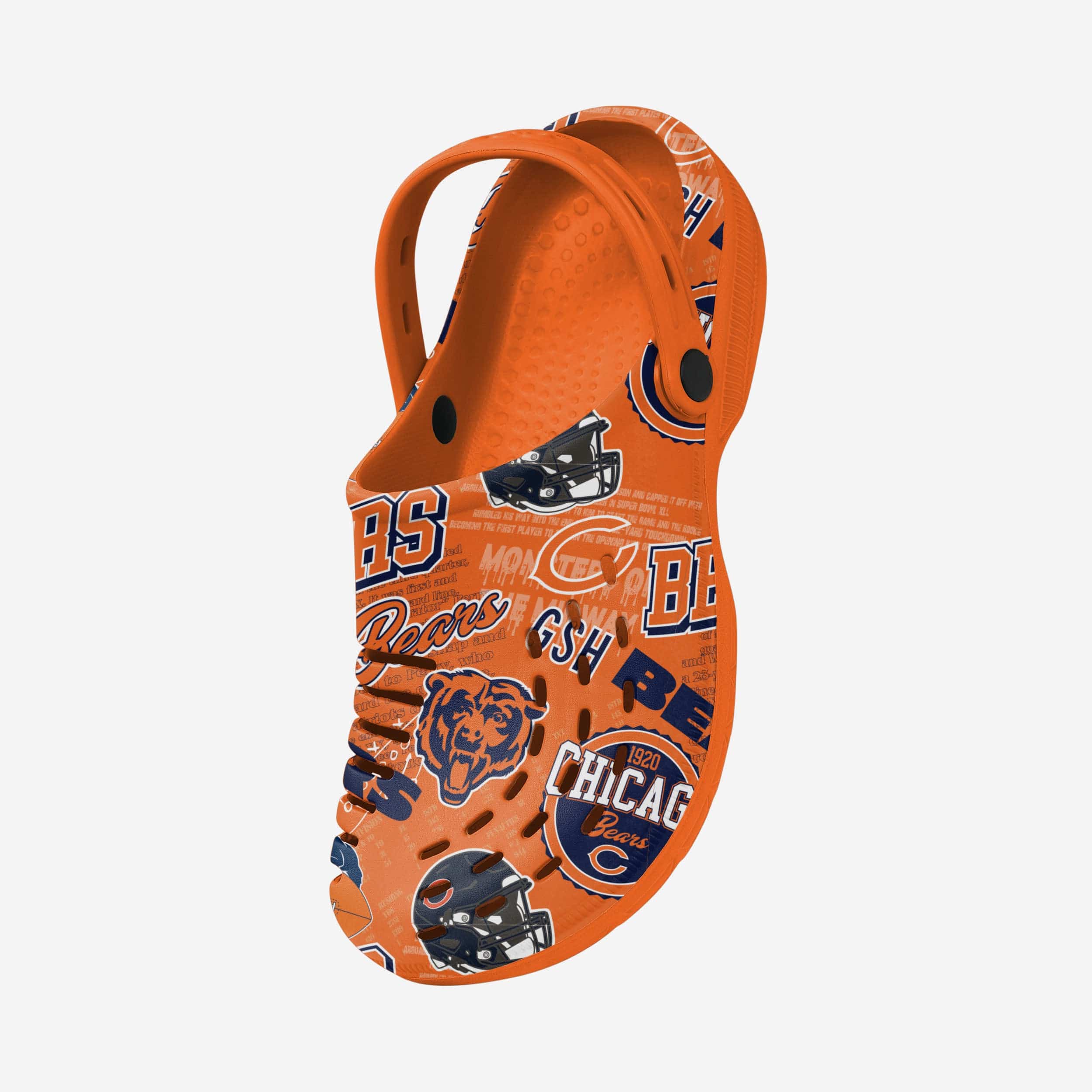 Chicago Bears Historic Print Clogs with Straps - A Nostalgic Footwear Delight