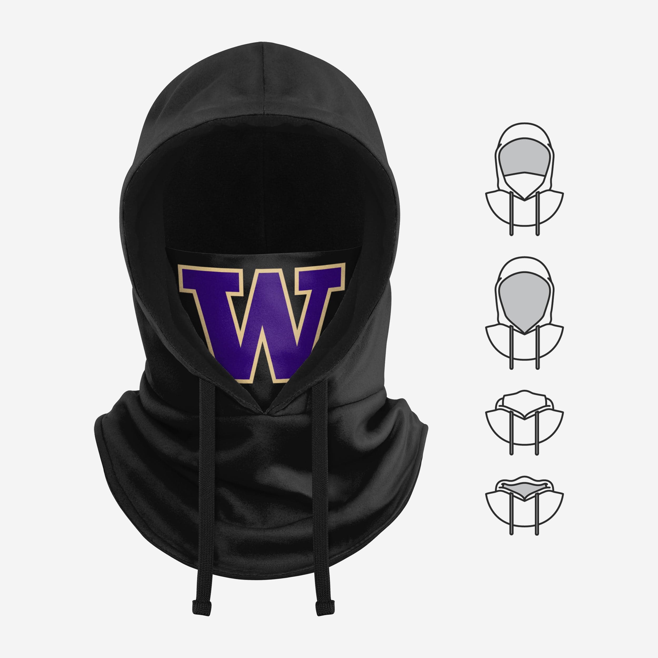 Washington Huskies Black Drawstring Hooded Gaiter - Your Ultimate Winter Essential