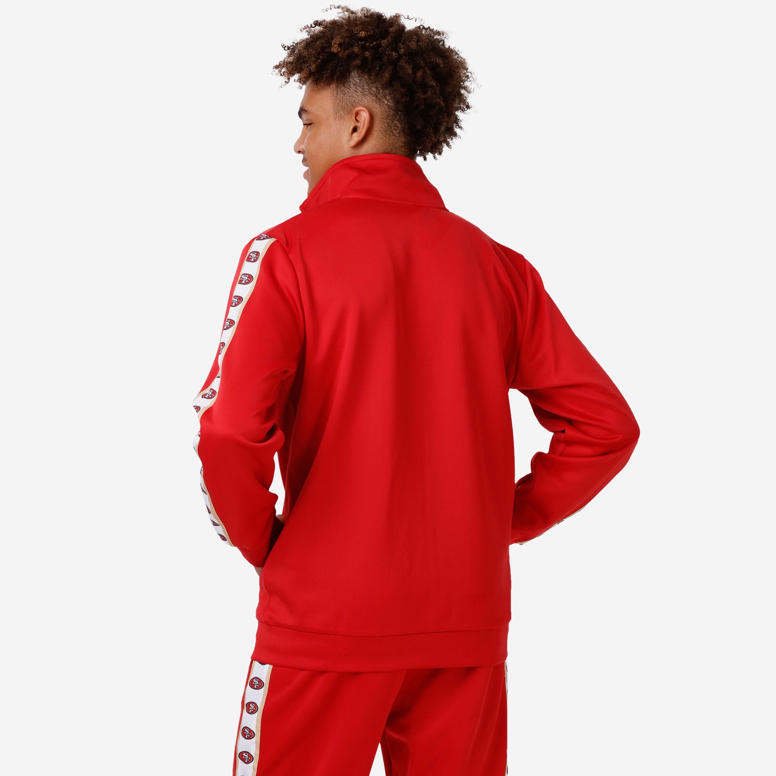San Francisco 49ers Stripe Logo Track Jacket - Gear Up for Team Spirit!