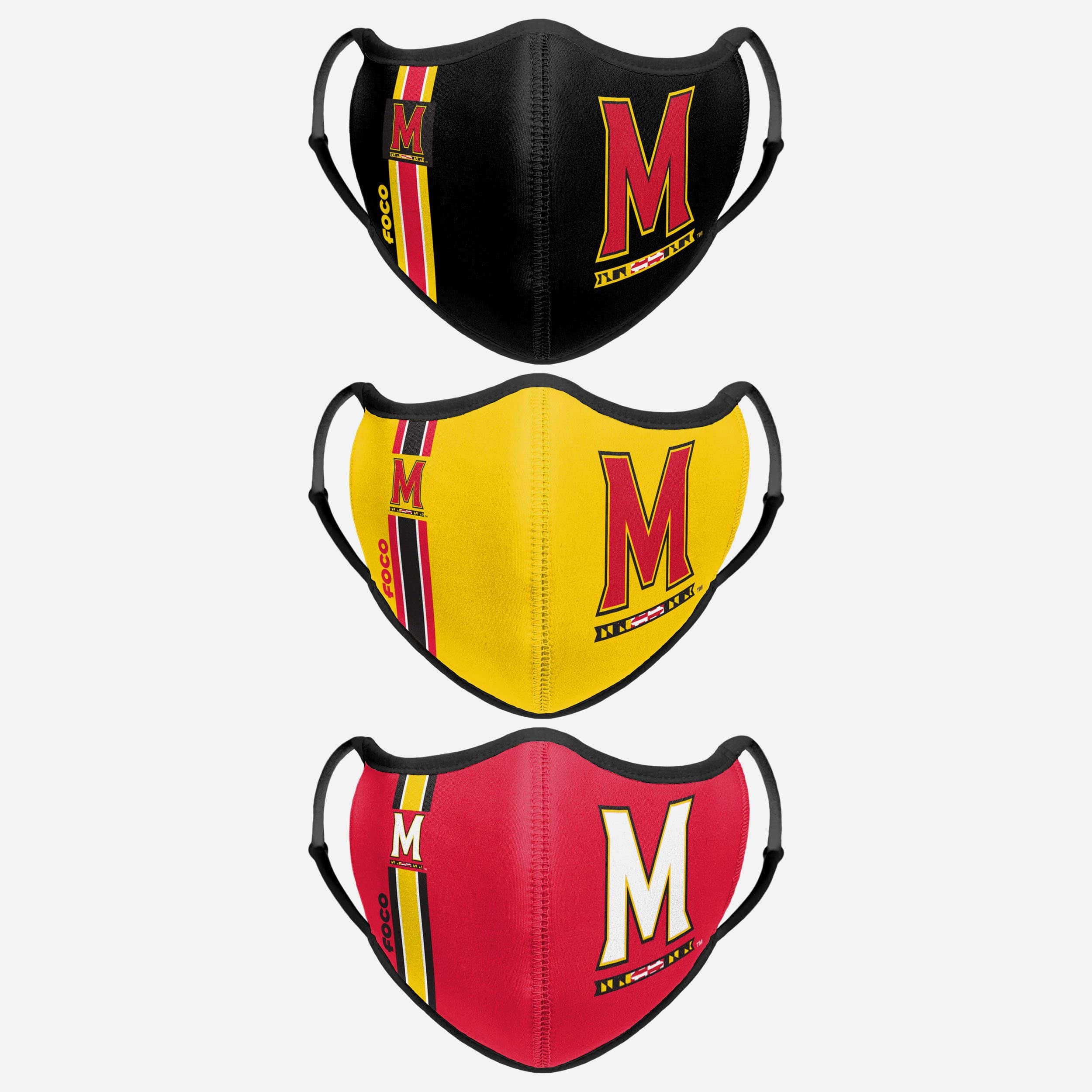 Maryland Terrapins 3-Pack Sports Face Covers - Represent Your Team in Style!