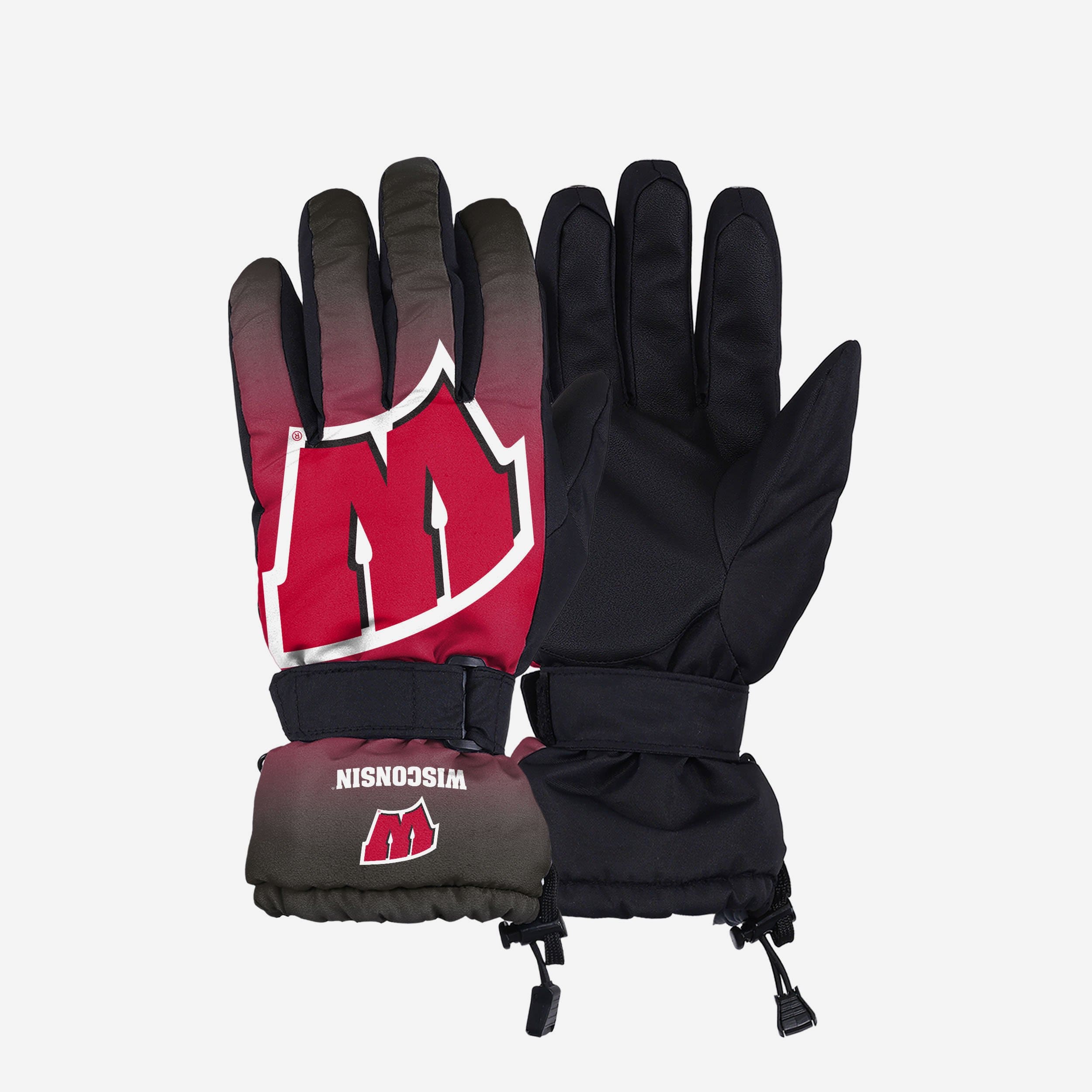 Wisconsin Badgers Gradient Big Logo Insulated Gloves - Show Your Team Spirit!