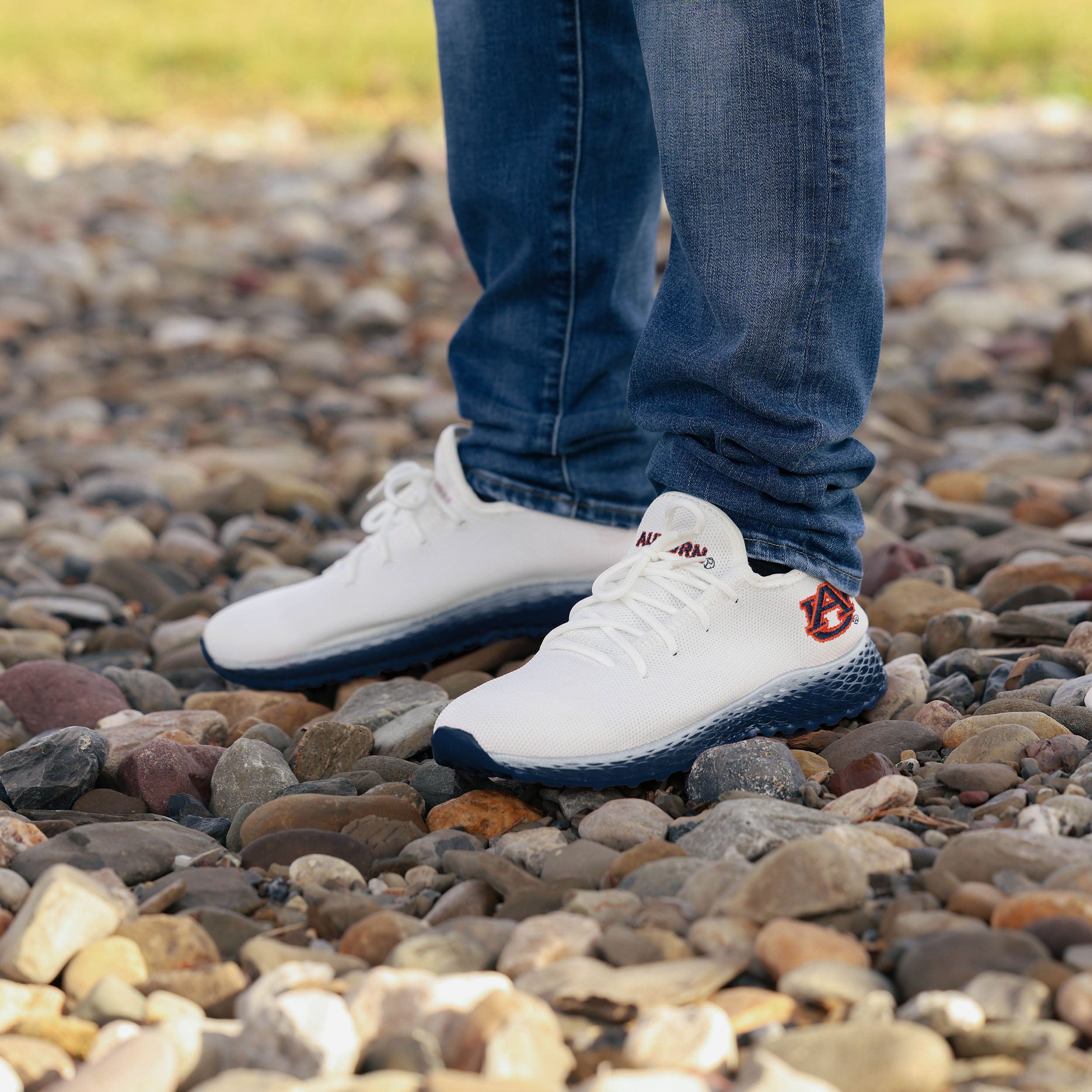 Auburn Tigers Gradient Midsole White Sneakers - Game Day Style!